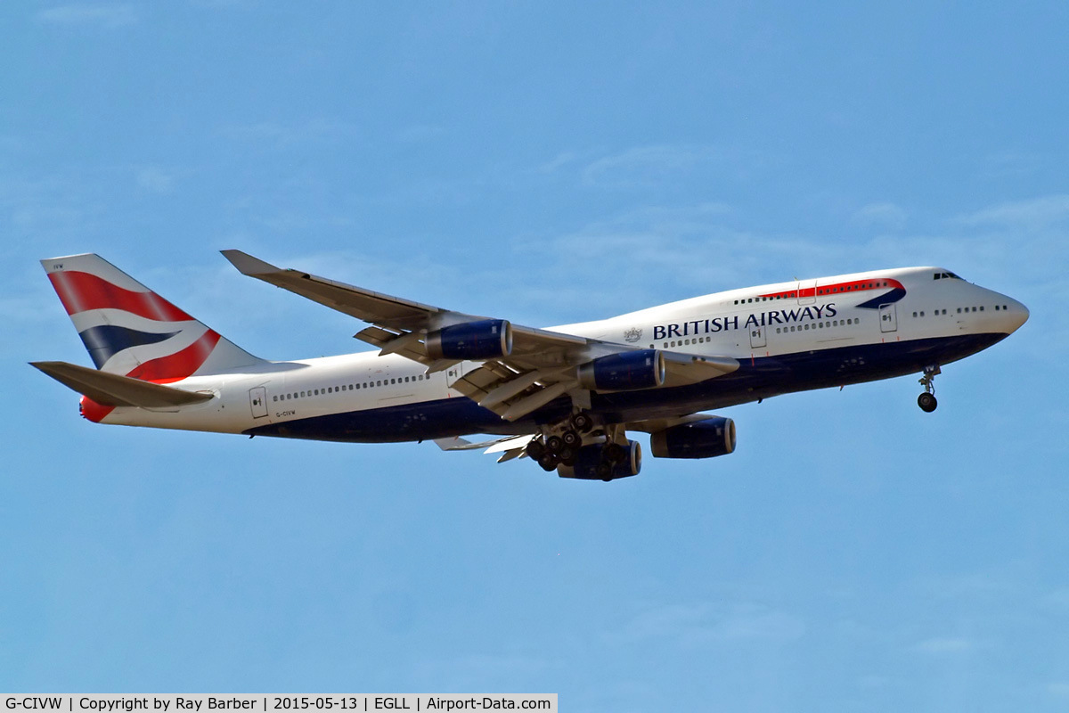 G-CIVW, 1998 Boeing 747-436 C/N 25822, G-CIVW   Boeing 747-436 [25822] (British Airways) Home~G 13/05/2015. On approach 27L.
