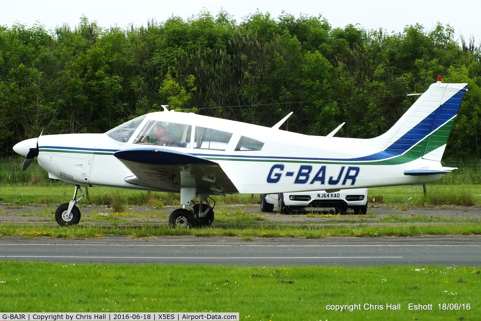 G-BAJR, 1972 Piper PA-28-180 Cherokee C/N 28-7305008, at the Great North Fly in. Eshott
