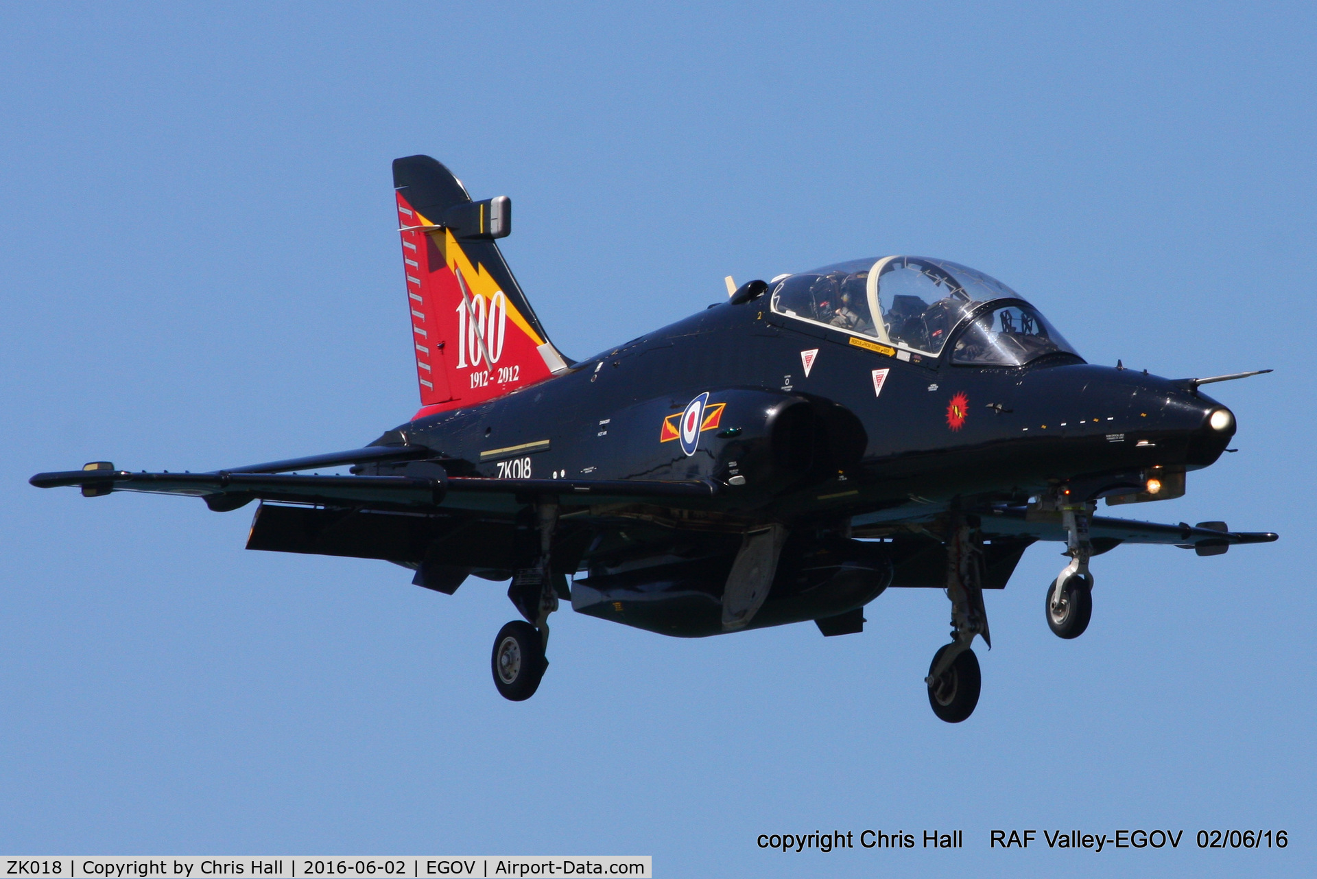 ZK018, 2008 British Aerospace Hawk T2 C/N RT009/1247, RAF IV Sqn