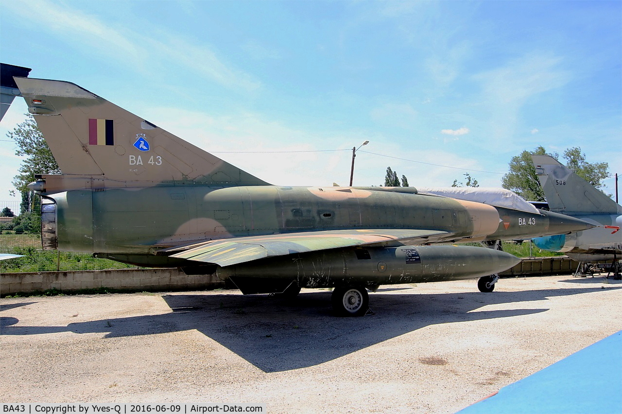 BA43, SABCA Mirage 5BA C/N 43, SABCA Mirage 5BA, preserved at les amis de la 5ème escadre Museum, Orange