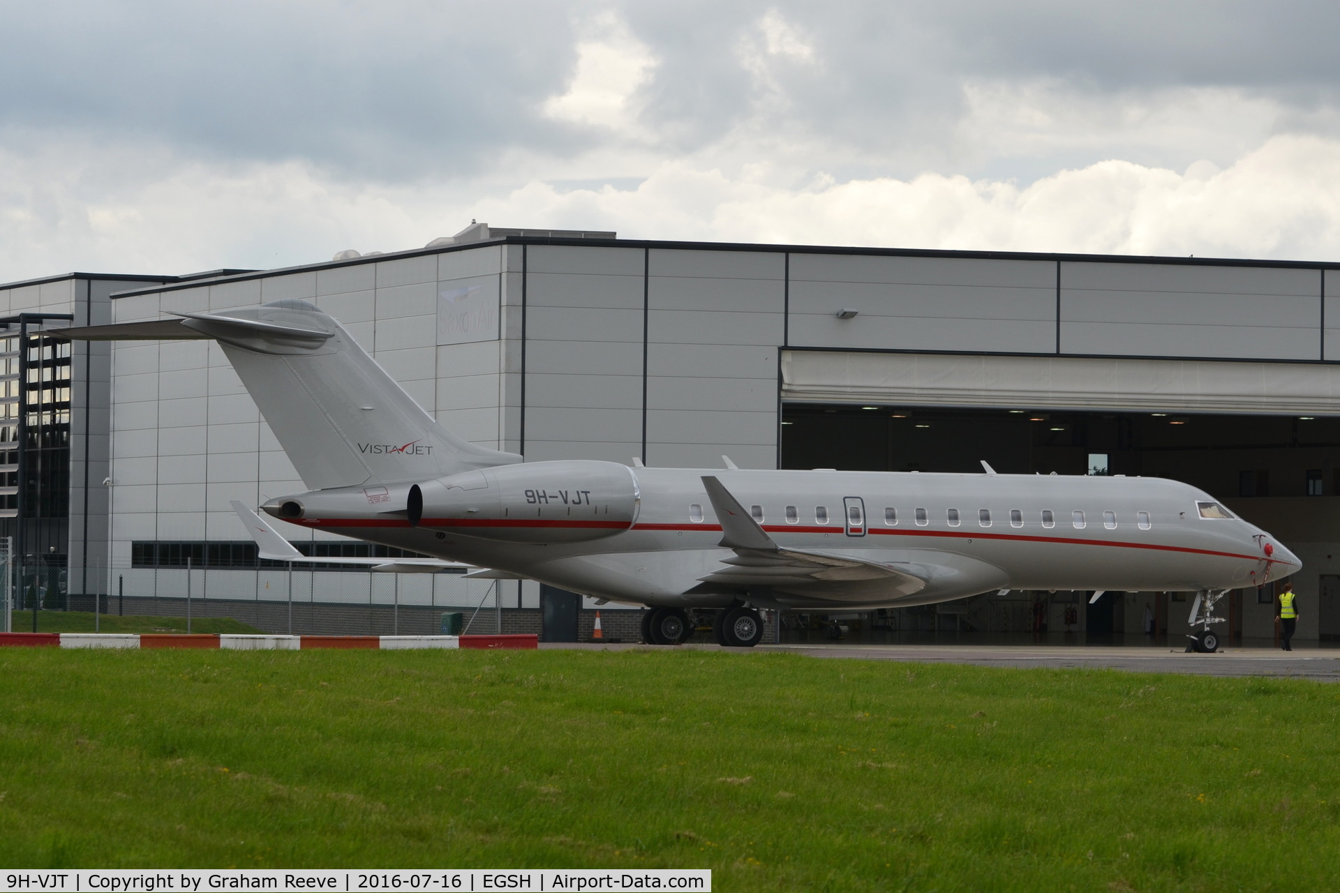 9H-VJT, 2015 Bombardier BD-700-1A10 Global 6000 C/N 9721, Parked at Norwich.