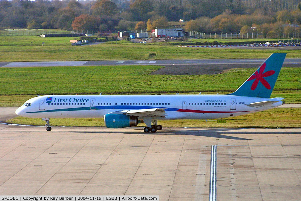 G-OOBC, 2003 Boeing 757-28A C/N 33098, Boeing 757-28A [33098] (First Choice Airways) Birmingham Int'l~G 19/11/2004