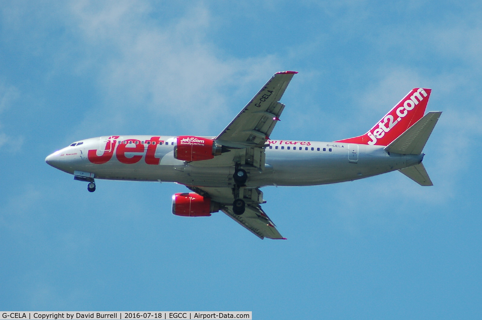 G-CELA, 1986 Boeing 737-377(QC) C/N 23663, Jet2.com G-CELA on approach to Manchester Airport.