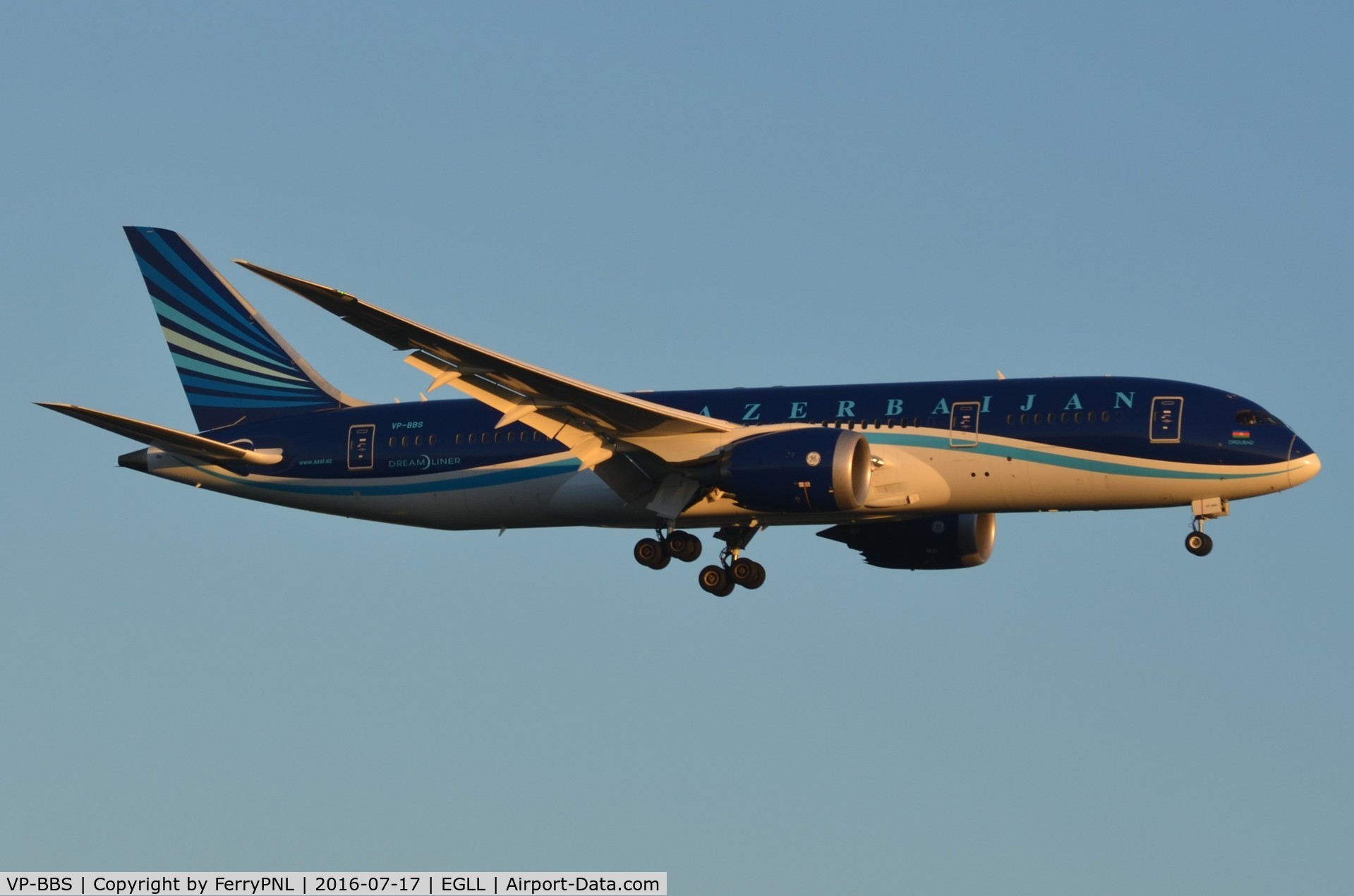 VP-BBS, 2014 Boeing 787-8 Dreamliner C/N 37921, AZAL B788 evening arrival in LHR.