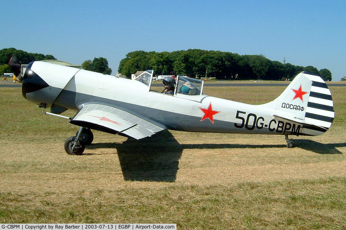 G-CBPM, 1981 Yakovlev Yak-50 C/N 812101, Yakovlev Yak-50 [812101] Kemble~G 13/07/2003