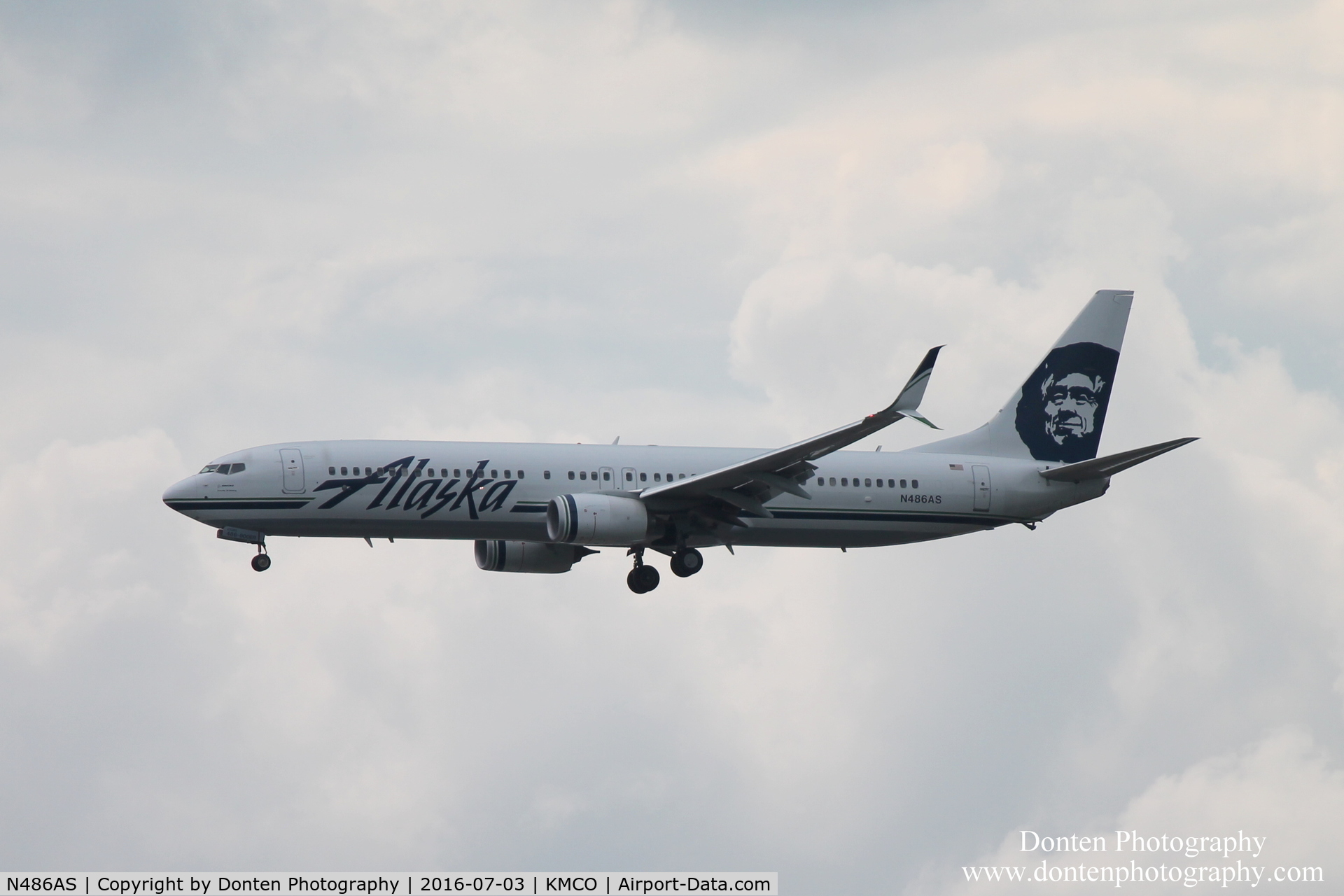 N486AS, 2015 Boeing 737-990/ER C/N 44107, Alaska Flight 16 (N486AS) arrives at Orlando International Airport following flight from Seattle-Tacoma International Airport