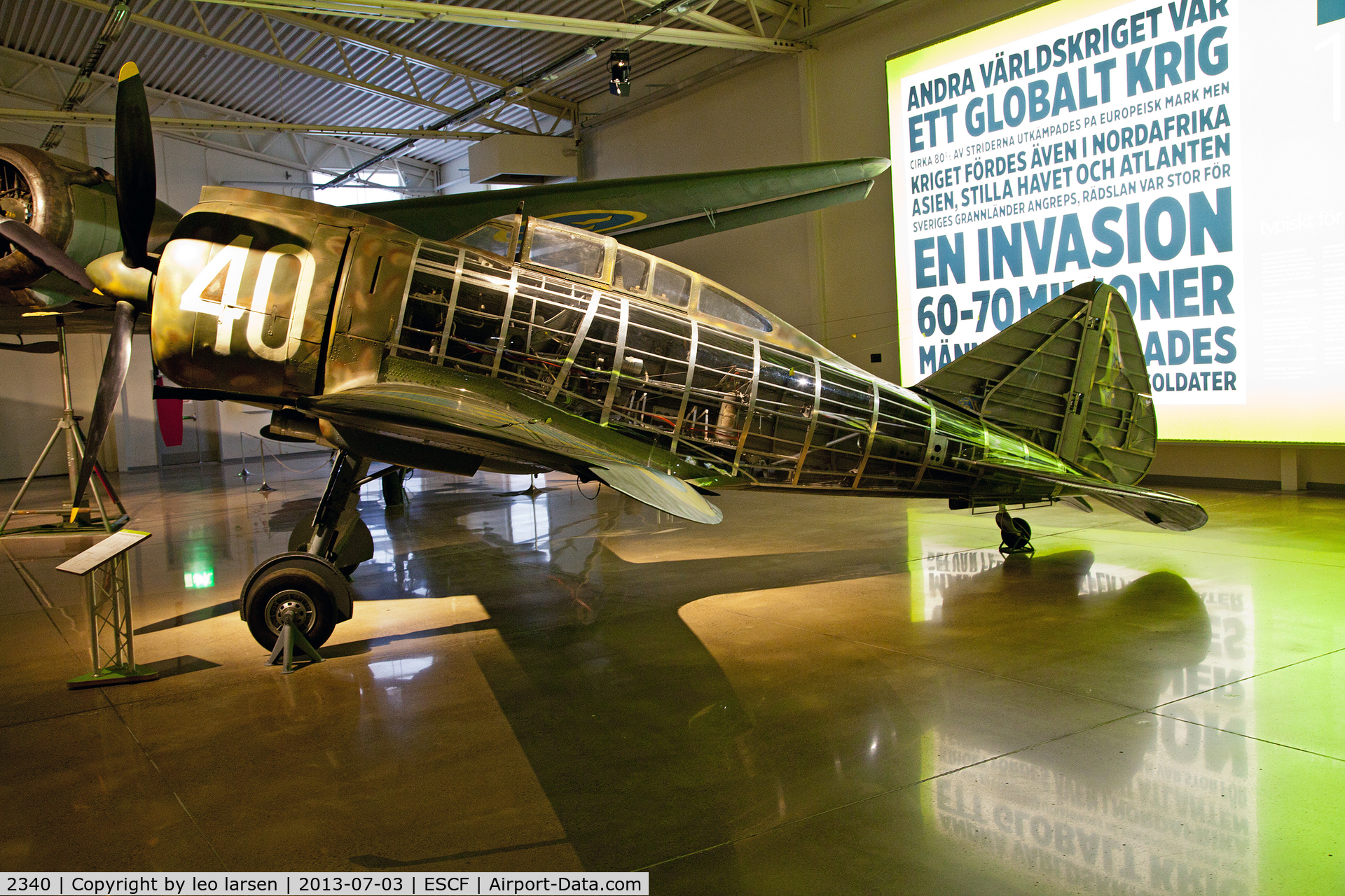 2340, 1940 Reggiane Re 2000 Falco 1 C/N not known, Flygvapen Museum Linkoping 3.7.13