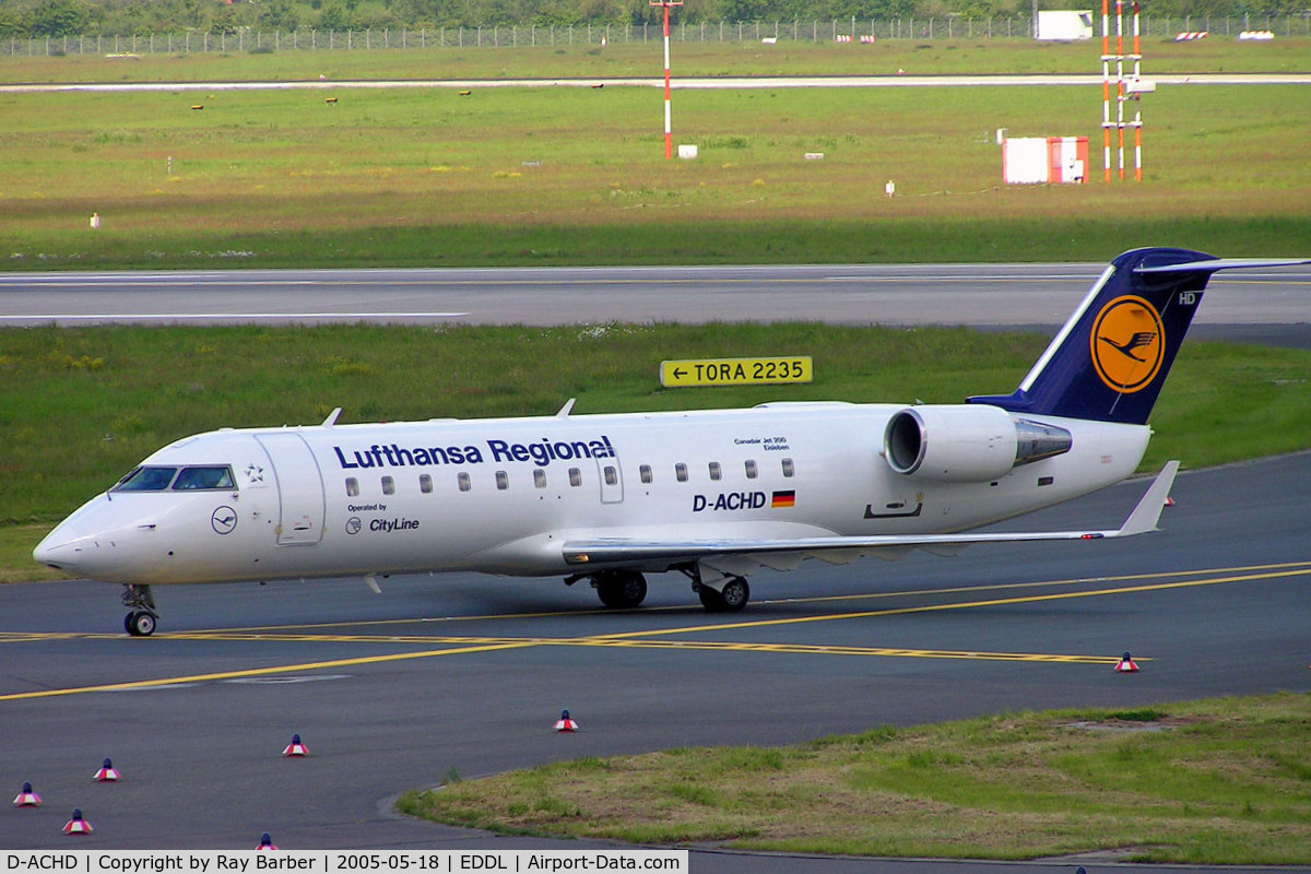D-ACHD, 2000 Canadair CRJ-200LR (CL-600-2B19) C/N 7403, Canadair CRJ-200LR [7403] (Lufthansa Regional/CityLine) Dusseldorf~D 18/05/2006