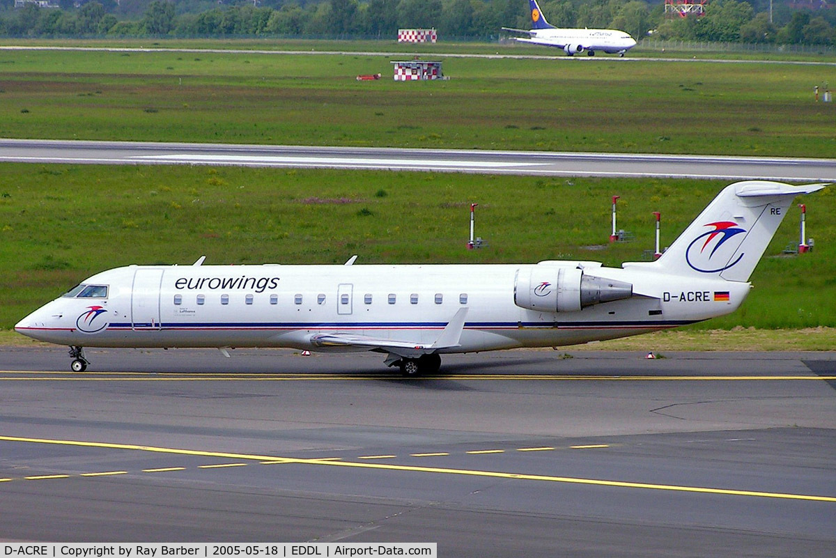 D-ACRE, 2002 Bombardier CRJ-200ER (CL-600-2B19) C/N 7607, Canadair CRJ-200LR [7607] [Eurowings) Dusseldorf~D 18/05/2006