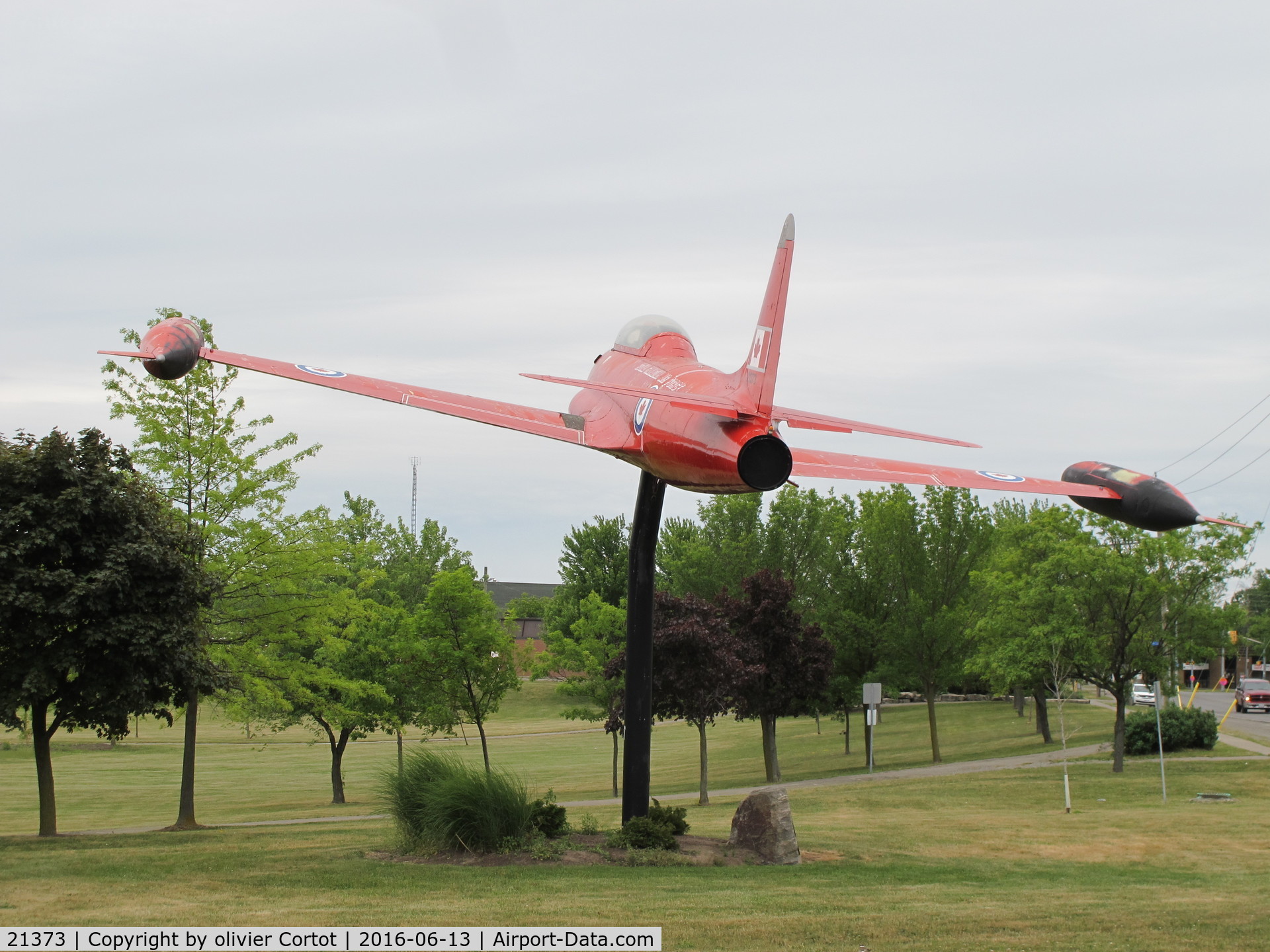 21373, 1954 Canadair CT-133 Silver Star 3 C/N T33-373, in a park