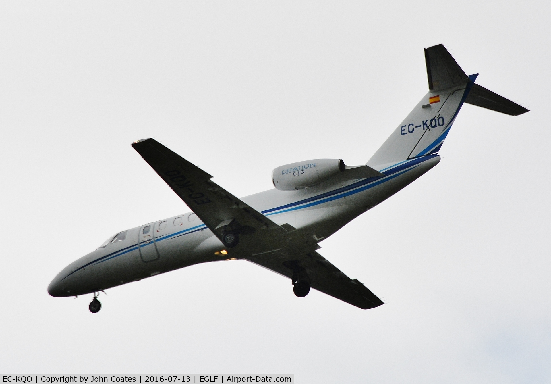 EC-KQO, 2008 Cessna 525B CitationJet CJ3 C/N 525B-0234, Finals to 24