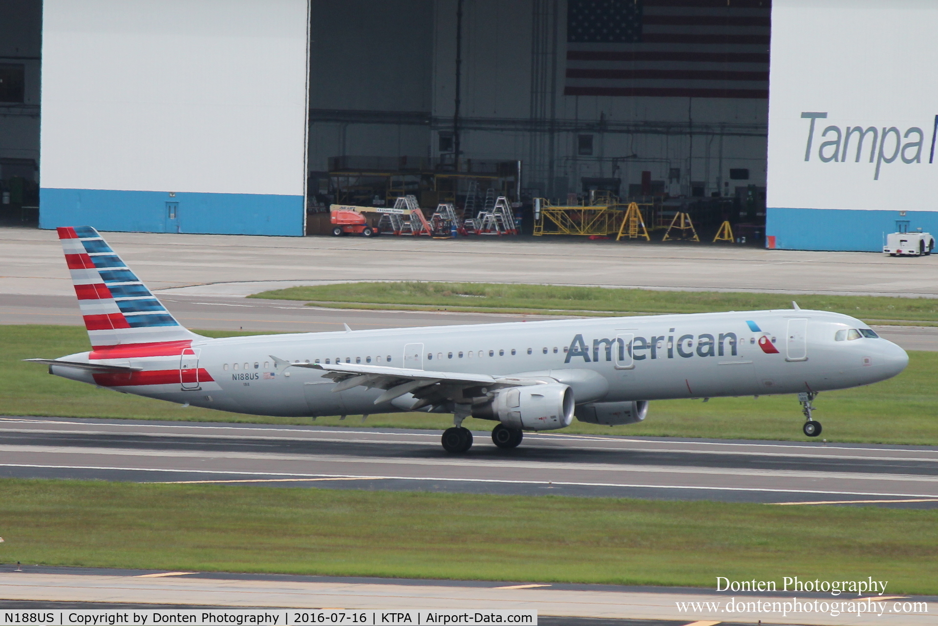 N188US, 2002 Airbus A321-211 C/N 1724, American Flight 1808 (N188US) arrives at Tampa International Airport following flight from Charlotte/Douglas International Airport