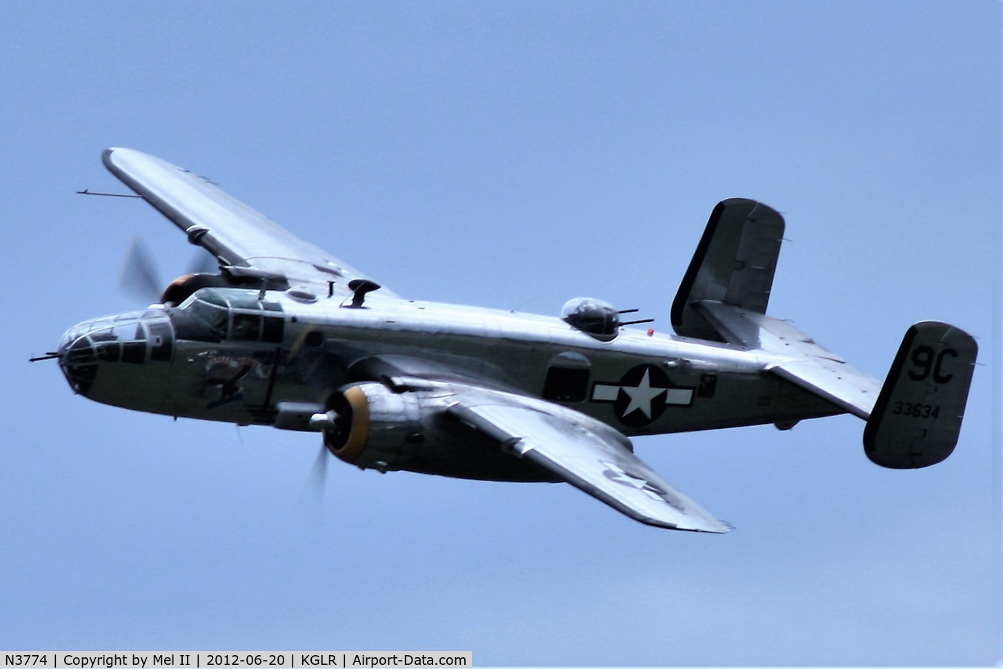N3774, 1943 North American B-25D Mitchell C/N 100-23960, 2015 Wings Over Gaylord Air Show