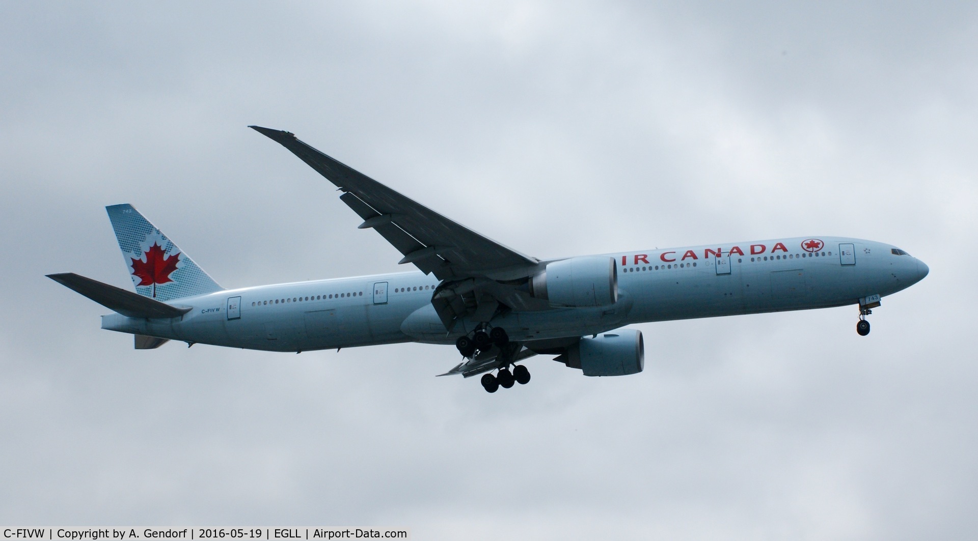 C-FIVW, 2013 Boeing 777-333/ER C/N 42218, Air Canada, is here approaching London Heathrow(EGLL)
