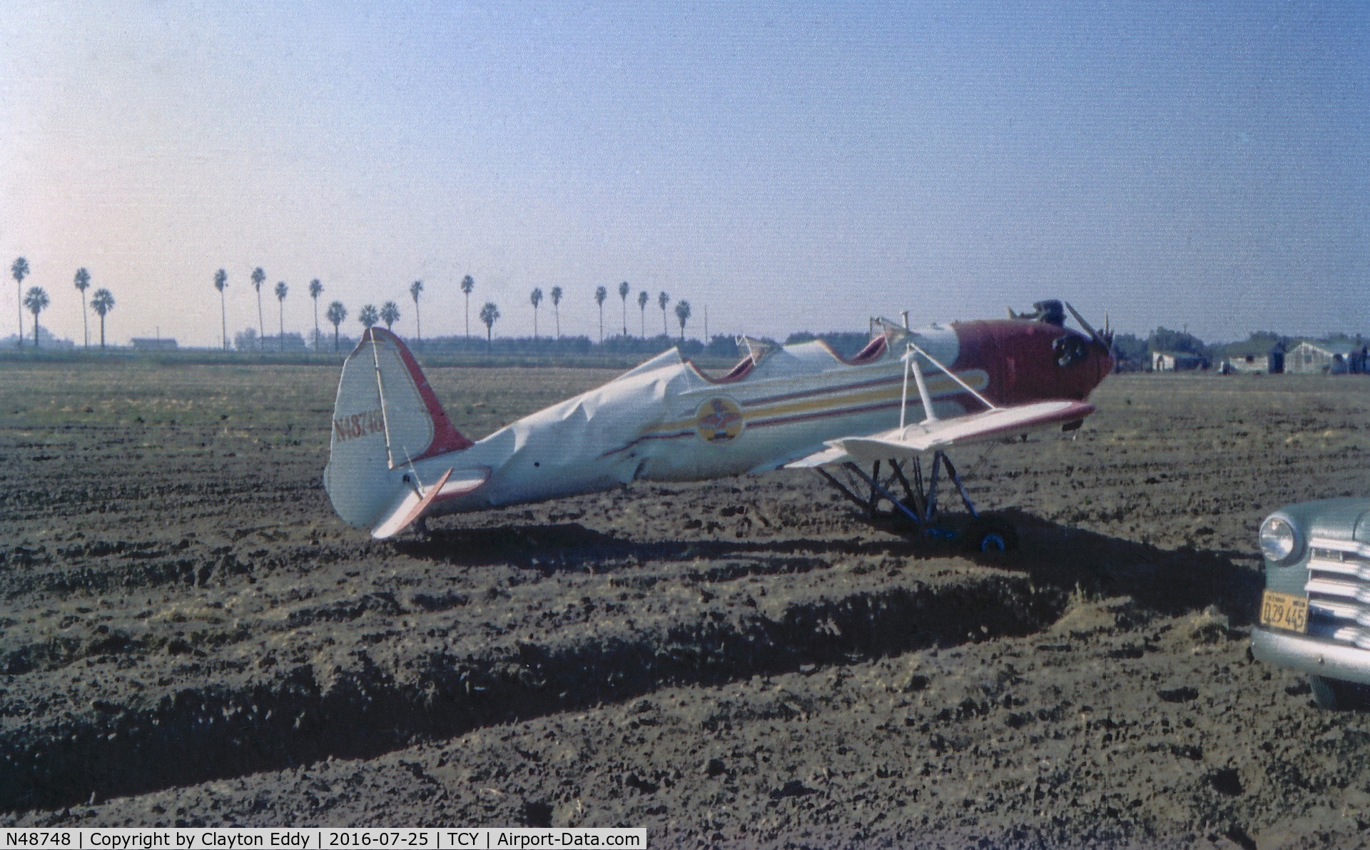 N48748, 1955 Ryan Aeronautical ST3KR C/N 1683, Near Tracy California and out of gas.
