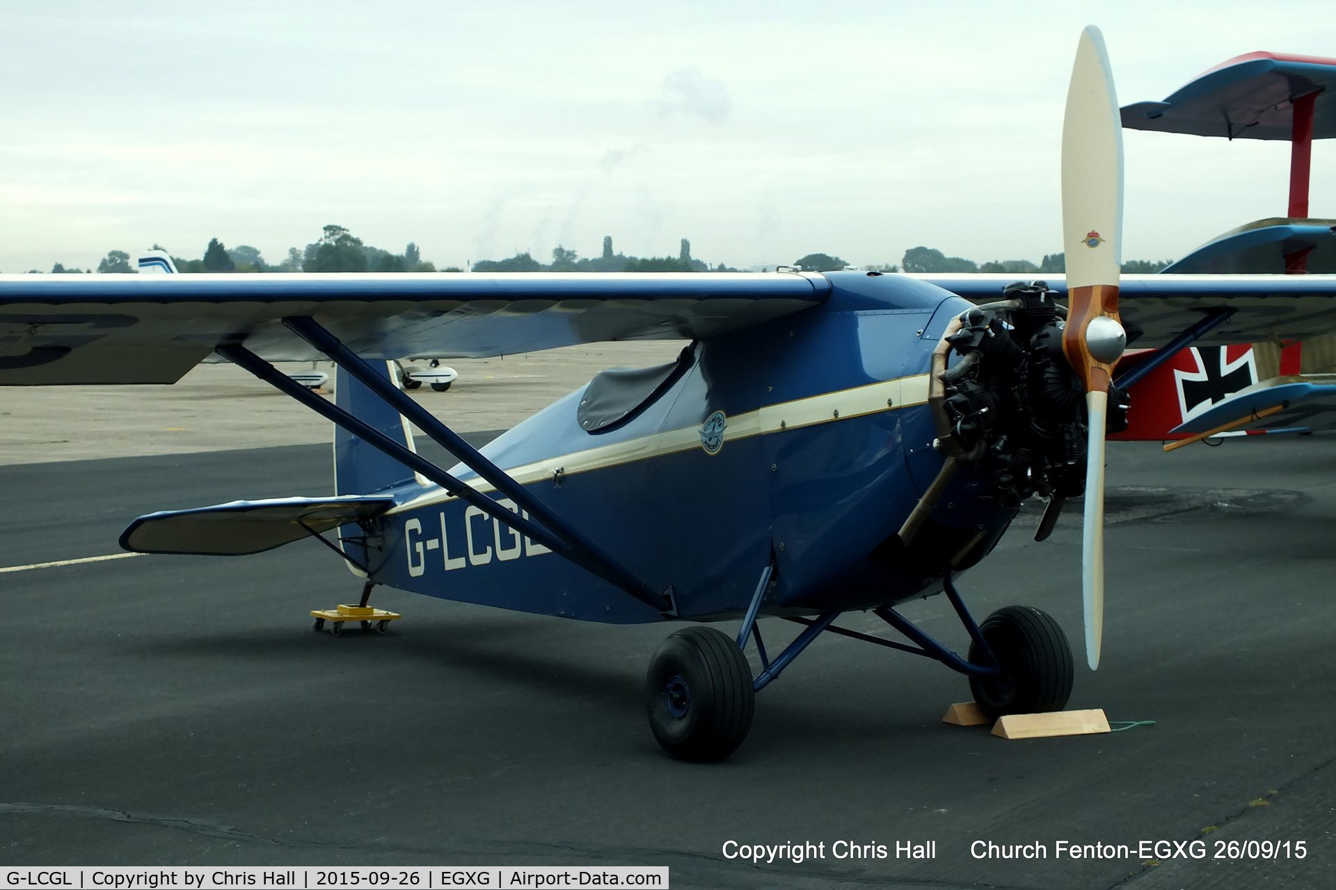 G-LCGL, 1993 Comper CLA7 Swift Replica C/N PFA 103-11089, at the Yorkshire Airshow