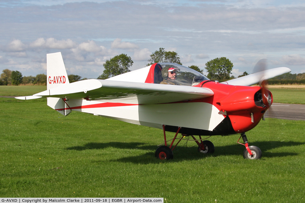 G-AVXD, 1967 Slingsby T.66 Nipper 3 C/N S109, Slingsby T.66 Nipper 3 at The Real Aeroplane Company's Helicopter Fly-In, September 18th 2011.