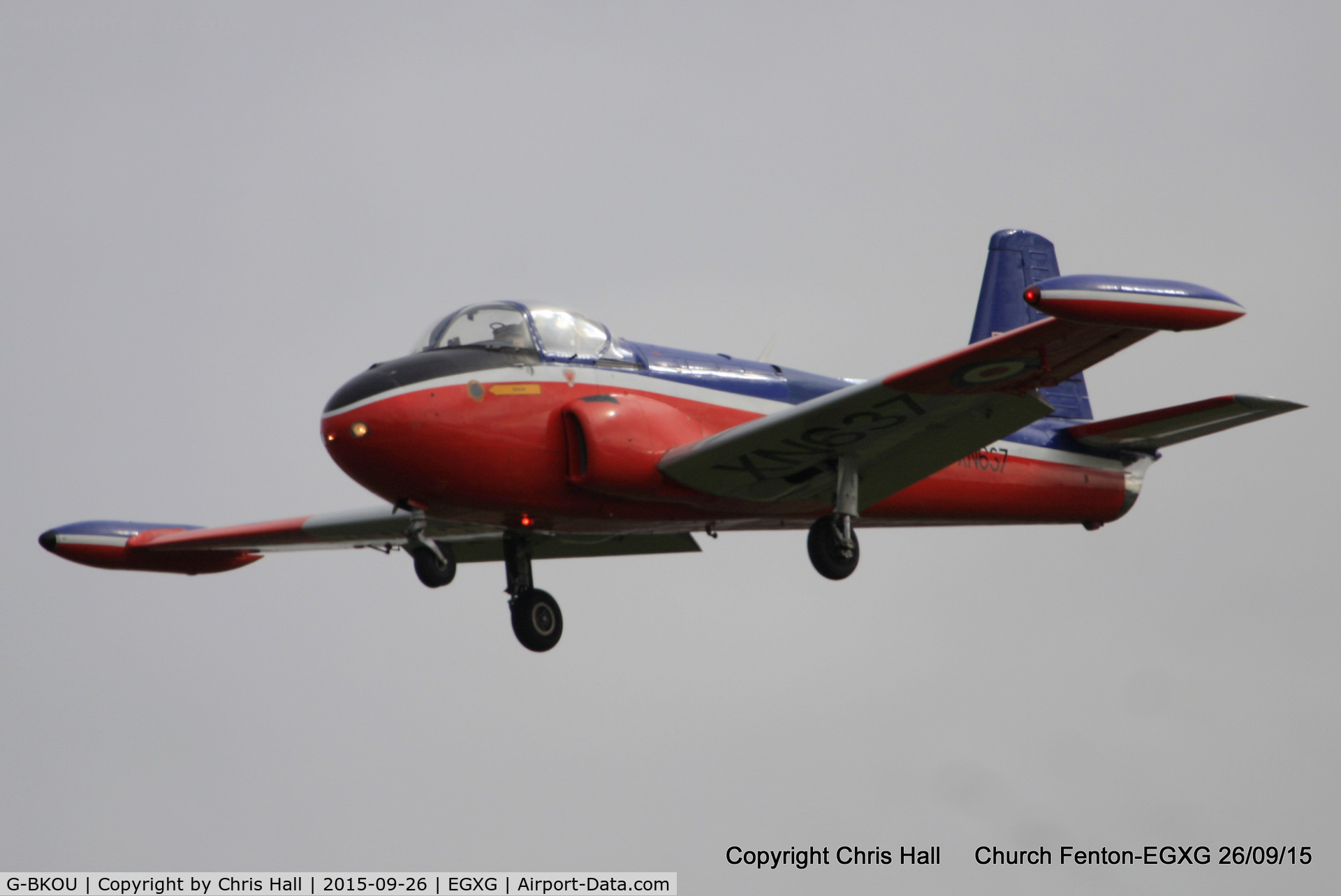 G-BKOU, 1961 Hunting P-84 Jet Provost T.3 C/N PAC/W/13901, at the Yorkshire Airshow