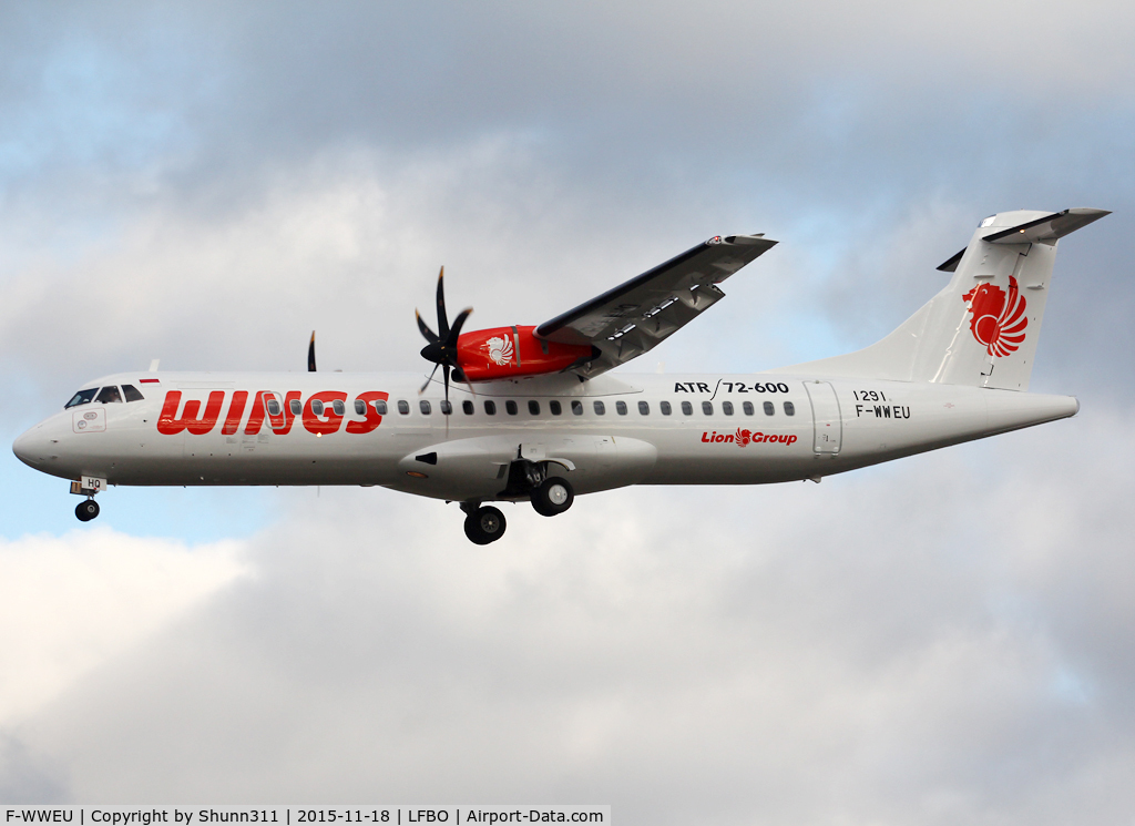 F-WWEU, 2015 ATR 72-600 C/N 1291, C/n 1291 - To be PK-WHQ