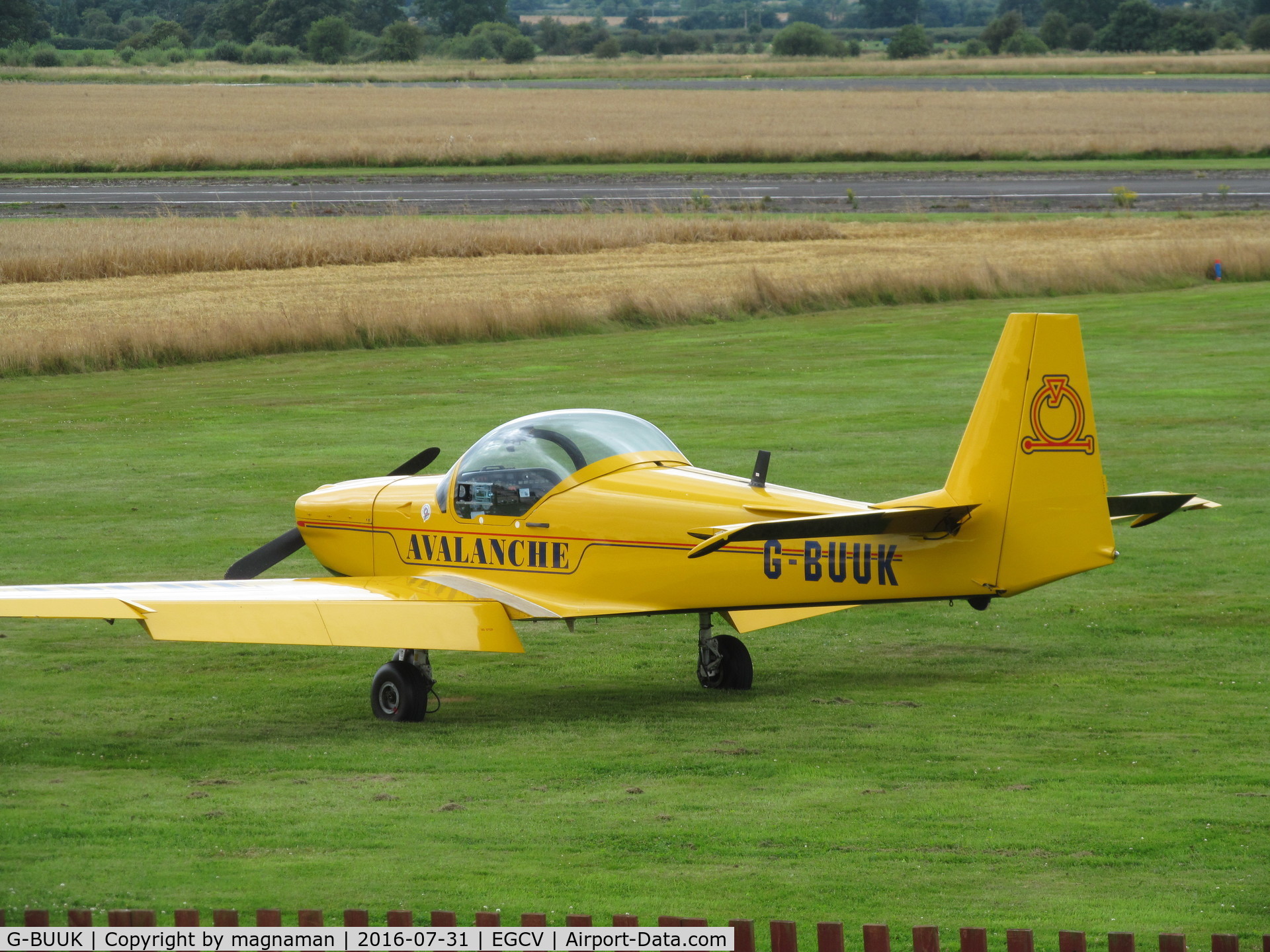 G-BUUK, 1993 Slingsby T-67M Firefly Mk2 C/N 2121, on stand - viewed from café balcony