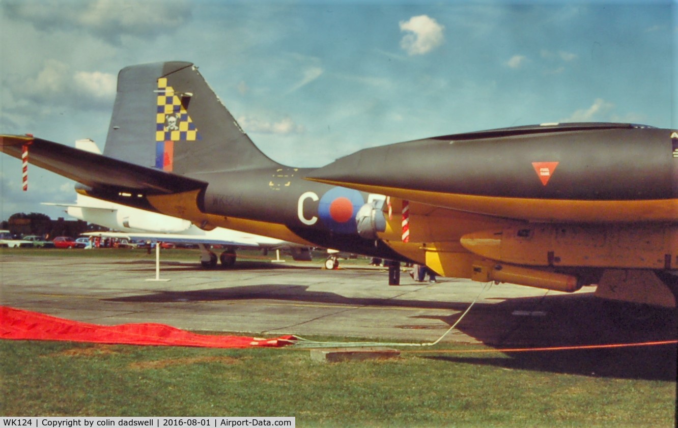 WK124, 1954 English Electric Canberra TT.18 C/N R3/EA3/6638, this was taken at a Wyton open day, in the late 90's