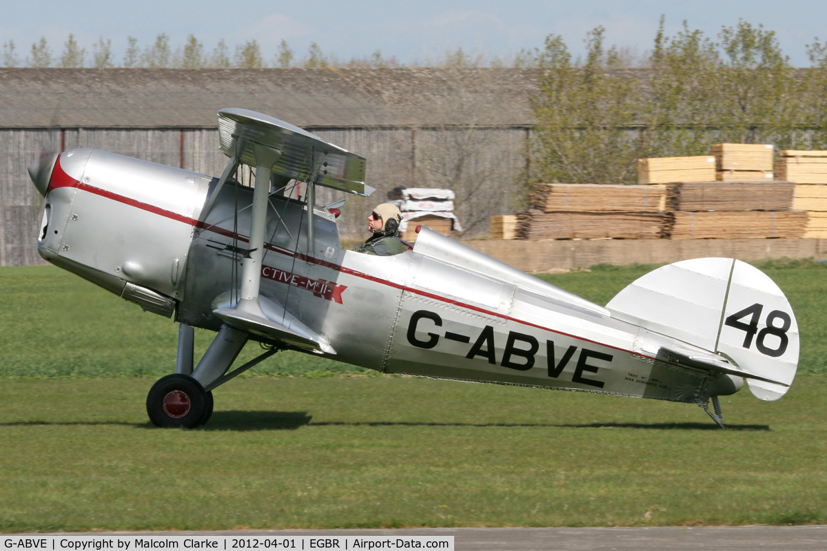 G-ABVE, 1932 Arrow Active 2 C/N 2, Arrow Active 2 at The Real Aeroplane Company's April Fools Fly-In, Breighton Airfield, April 1st 2012.