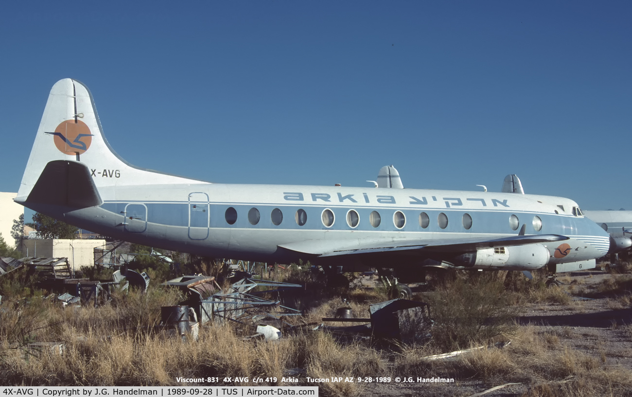 4X-AVG, 1959 Vickers Viscount 831 C/N 419, Rotting at Tucson AZ
