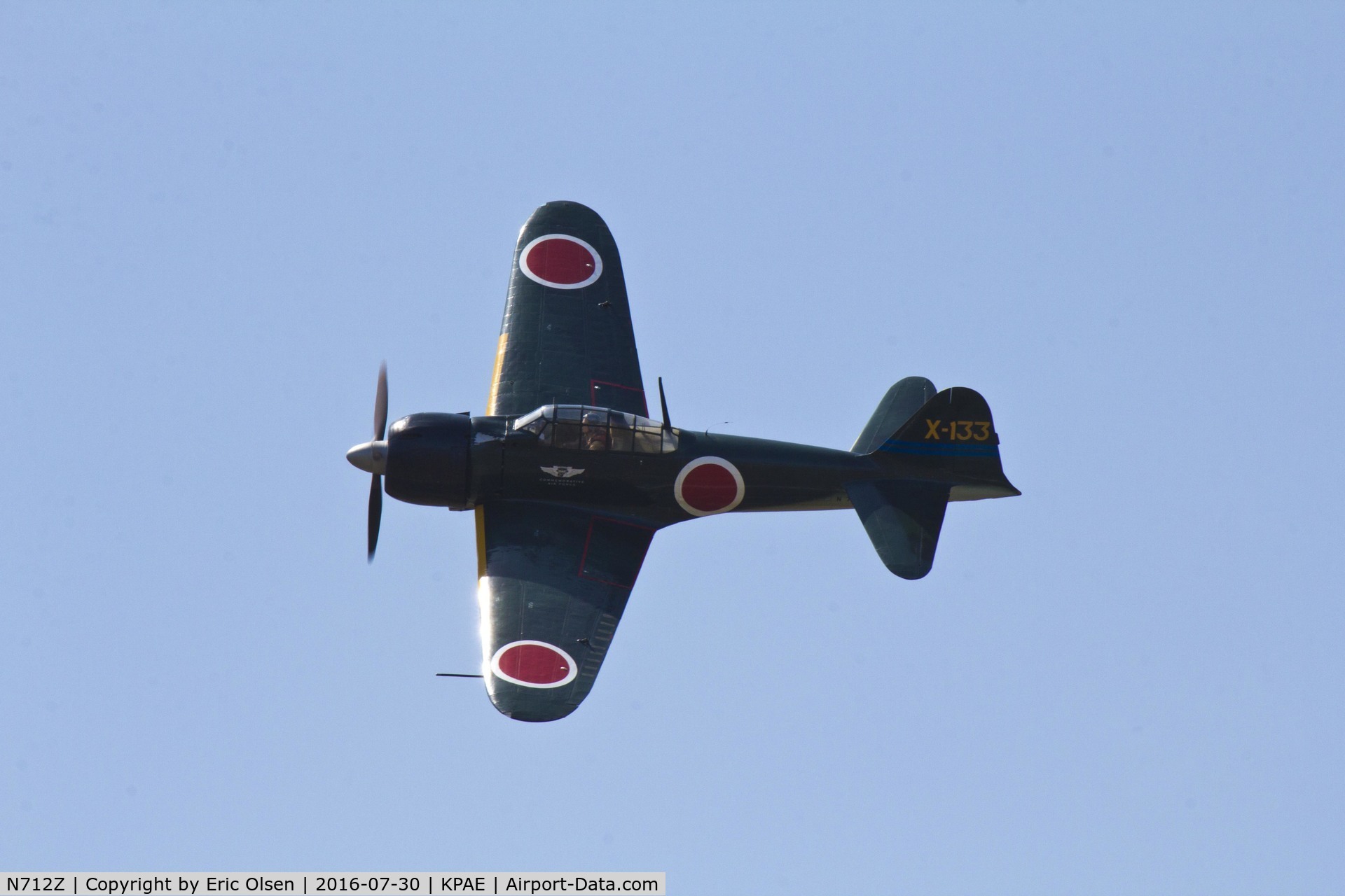 N712Z, 1942 Mitsubishi A6M3 Reisen (Zero) C/N 3869, A6M3 Zero during one of it's many passes during the 2016 FHC Skyfair.