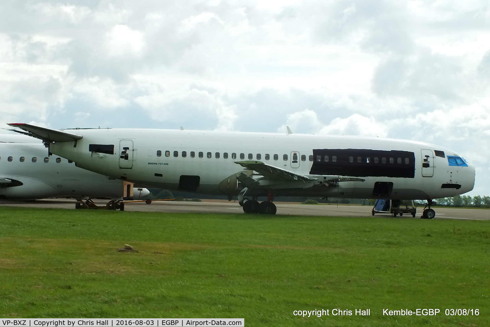 VP-BXZ, 1994 Boeing 737-524 C/N 27329, in storage at Kemble