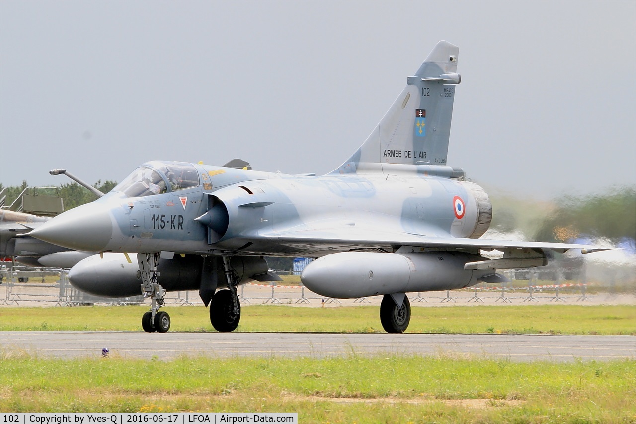 102, Dassault Mirage 2000C C/N 365, Dassault Mirage 2000C, Taxiing to parking area, Avord Air Base 702 (LFOA) Open day 2016
