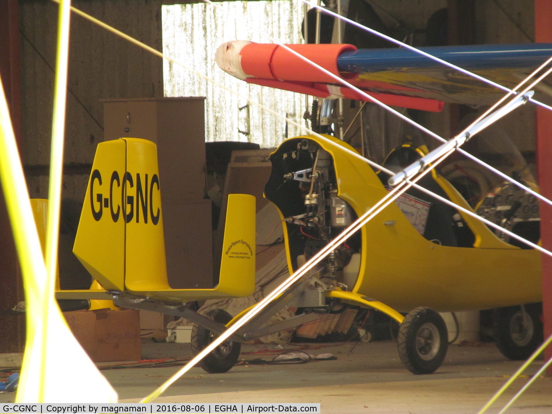 G-CGNC, 2010 Rotorsport UK MTOsport C/N RSUK/MTOS/035, snug in hangar