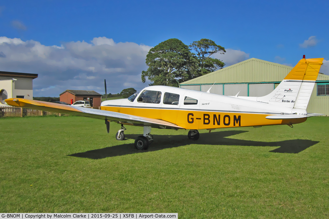 G-BNOM, 1987 Piper PA-28-161 Cherokee Warrior II C/N 2816024, Piper PA-28-161 at Fishburn Airfield, September 25th 2015.