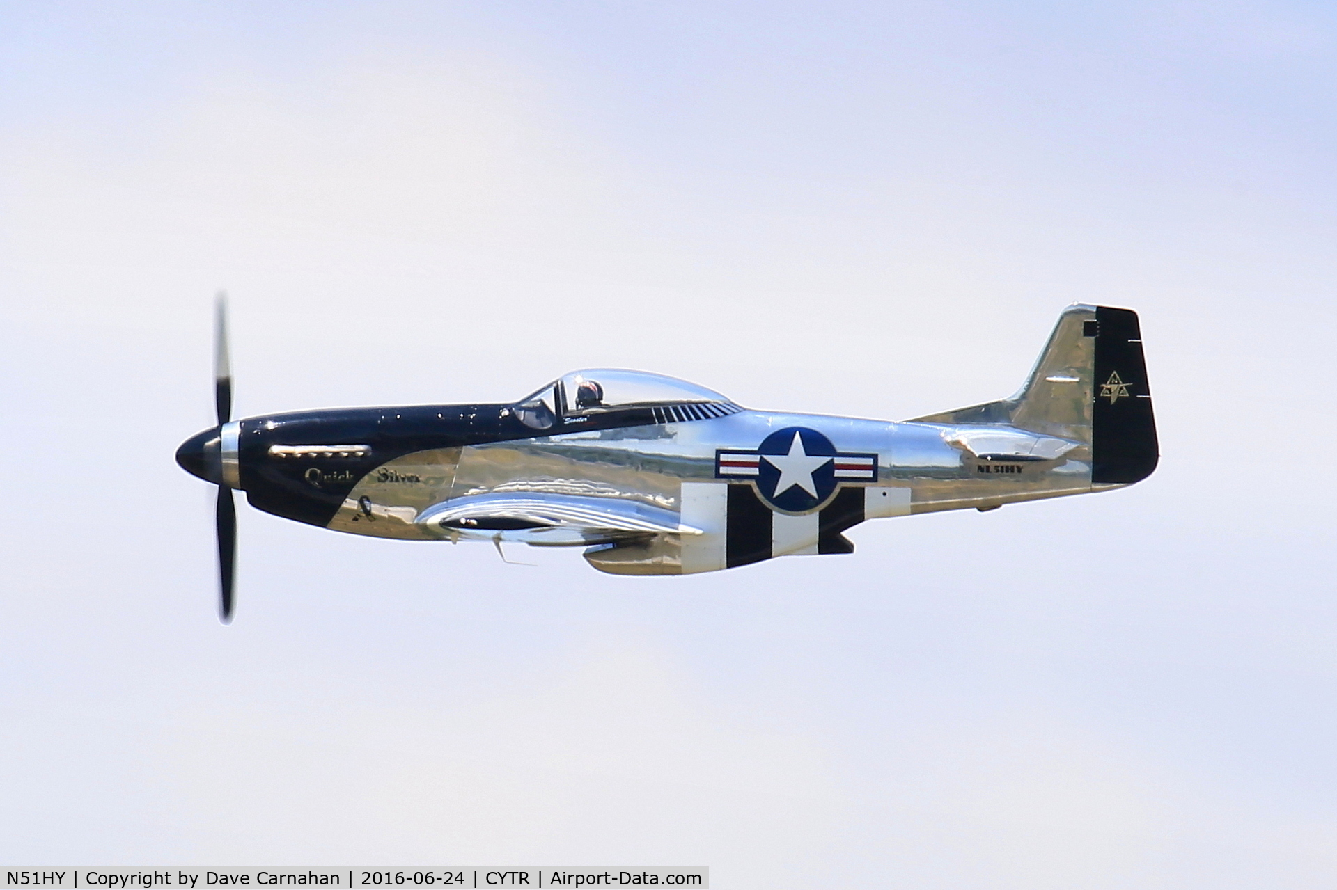 N51HY, 1944 North American P-51D Mustang C/N 45-11439, Quick Silver tearing up the skies over Trenton, Ontario, Canada