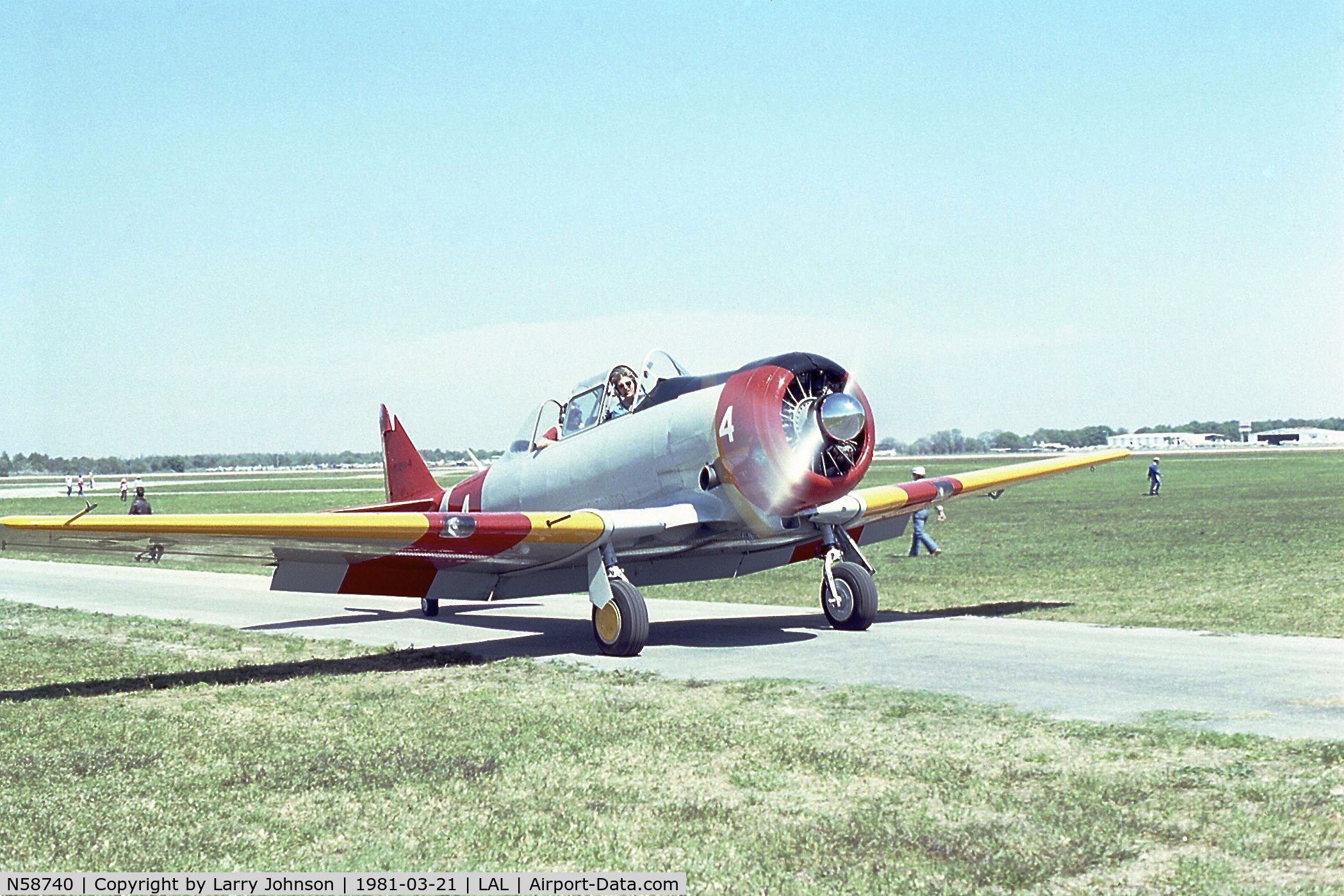 N58740, 1960 North American SNJ-6 Texan C/N 121-43069, I shot this SNJ-6 in LAL on 3-21-81.