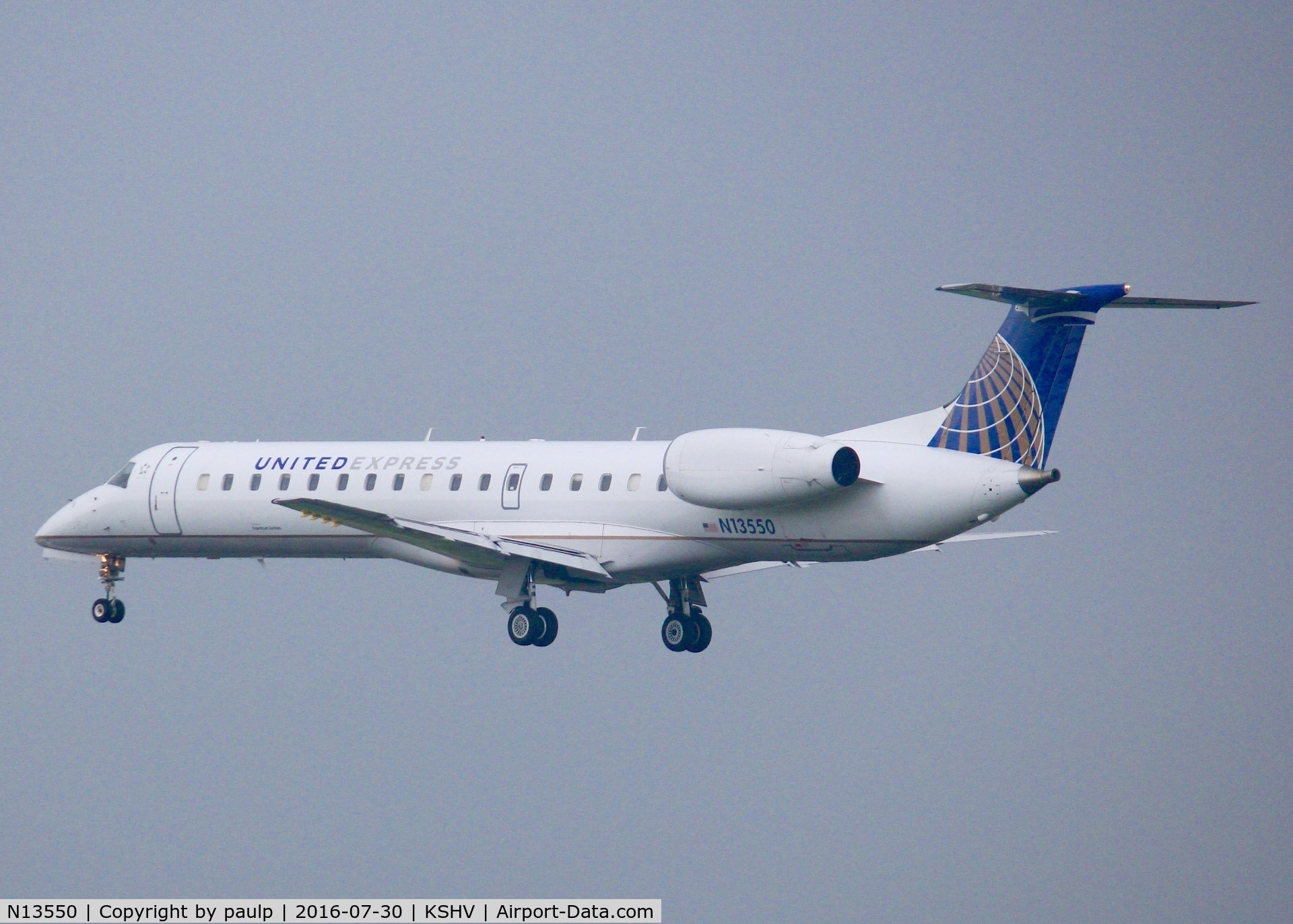N13550, 2002 Embraer ERJ-145LR (EMB-145LR) C/N 145575, At Shreveport Regional.