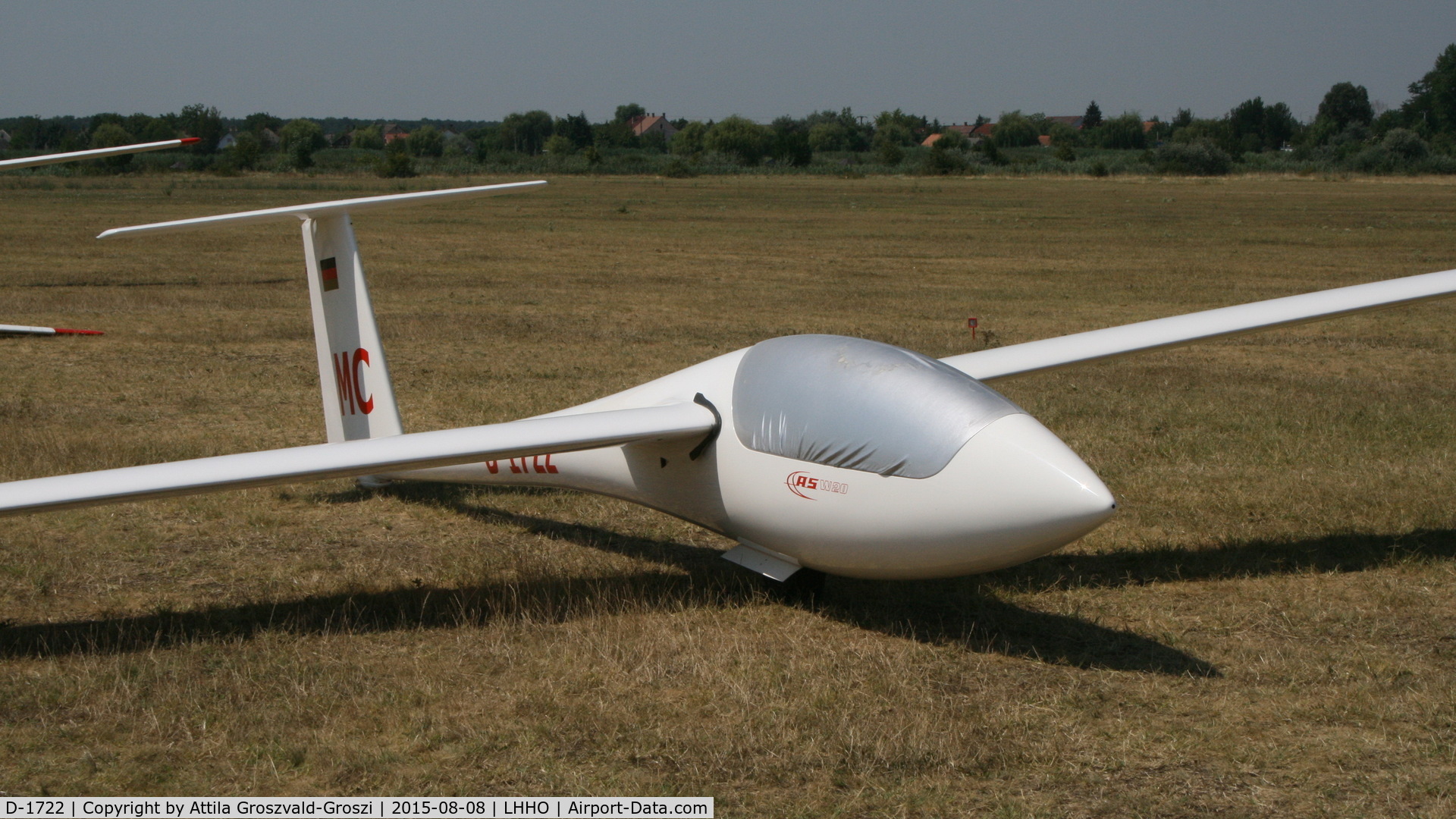 D-1722, 1986 Schleicher ASW 20 C/N 20481, Hajdúszoboszló Airport, Hungary - 60. Hungary Gliding National Championship and third Civis Thermal Cup, 2015