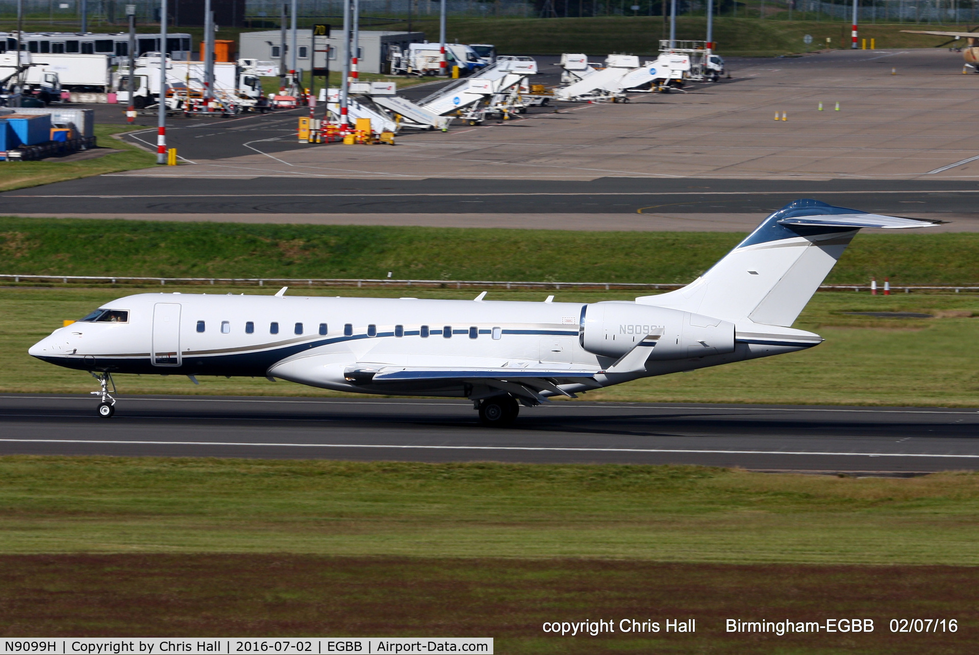 N9099H, 2012 Bombardier BD-700-1A10 Global 6000 C/N 9557, at Birmingham