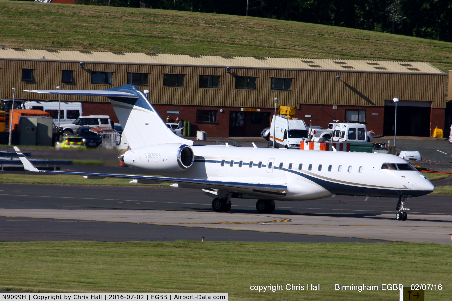 N9099H, 2012 Bombardier BD-700-1A10 Global 6000 C/N 9557, at Birmingham