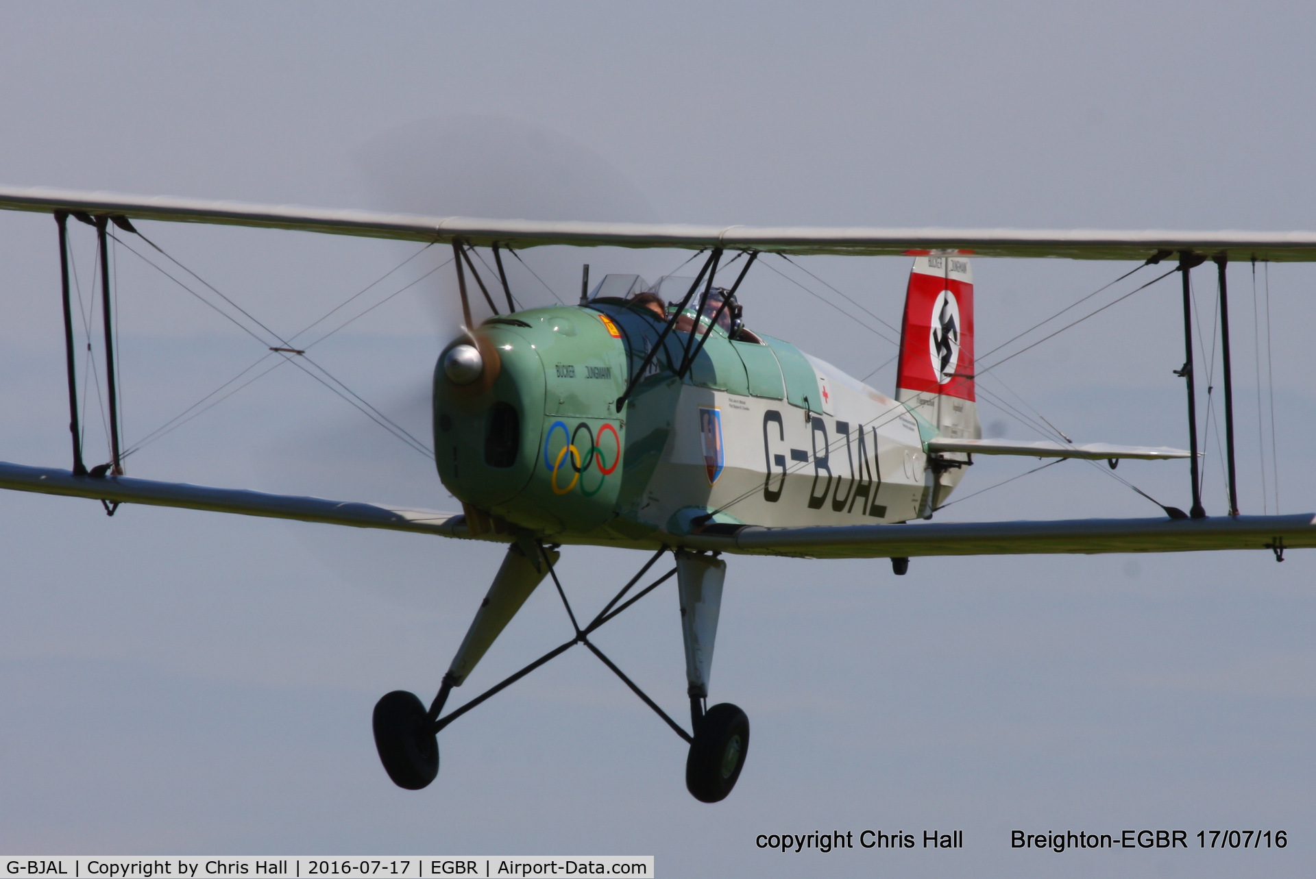 G-BJAL, 1957 Bucker 1-131E Jungmann C/N 1028, at Breighton's Summer Fly-in