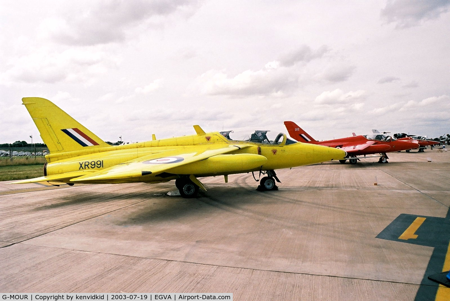 G-MOUR, 1964 Hawker Siddeley Gnat T.1 C/N FL596, In the 100 Years of Flight enclave at RIAT.
