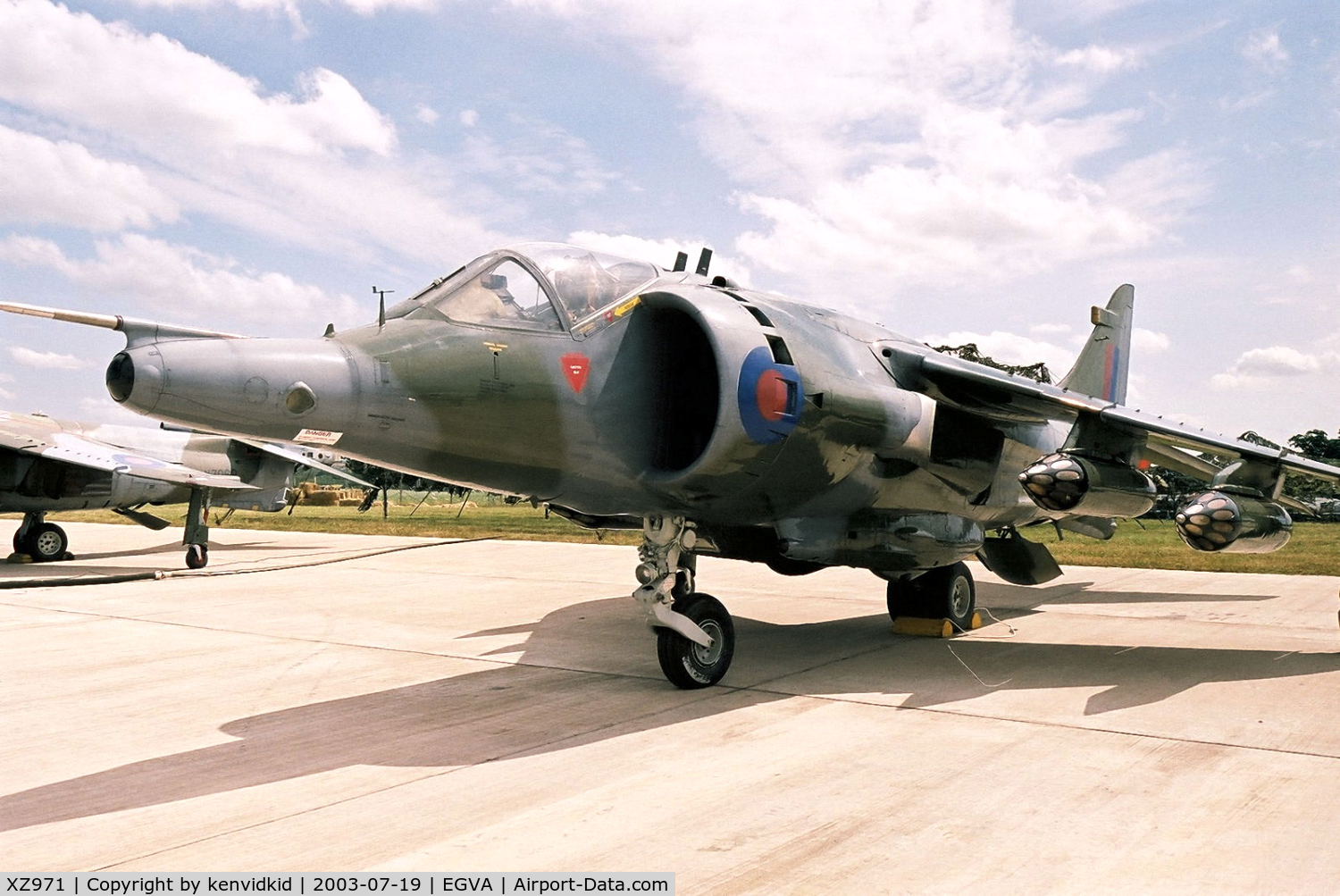XZ971, 1981 British Aerospace Harrier GR.3 C/N 712207, In the 100 Years of Flight enclave at RIAT.