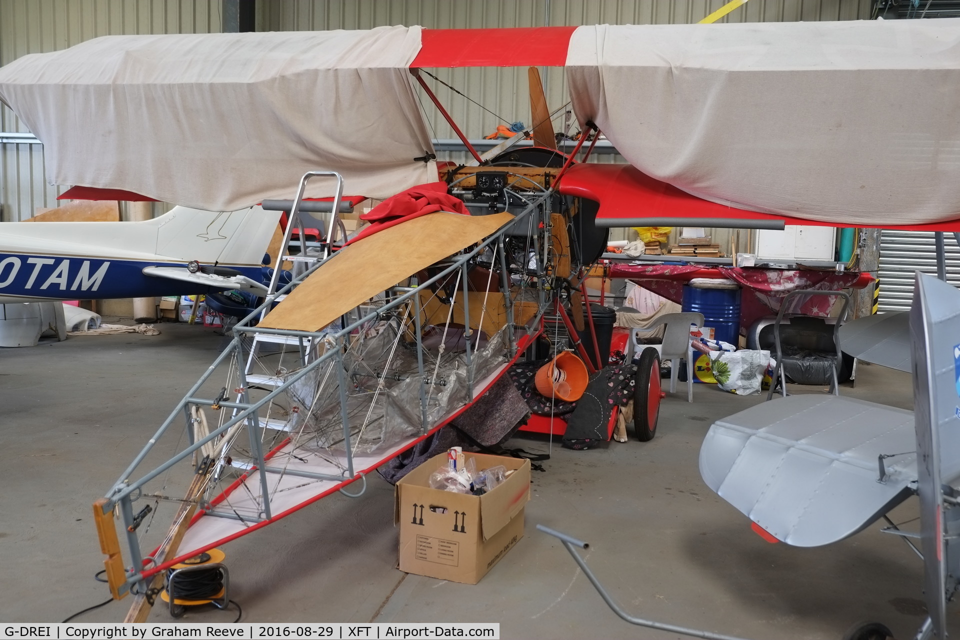 G-DREI, 2011 Fokker Dr.1 Triplane Replica C/N LAA 238-14848, Under construction at Felthorpe.