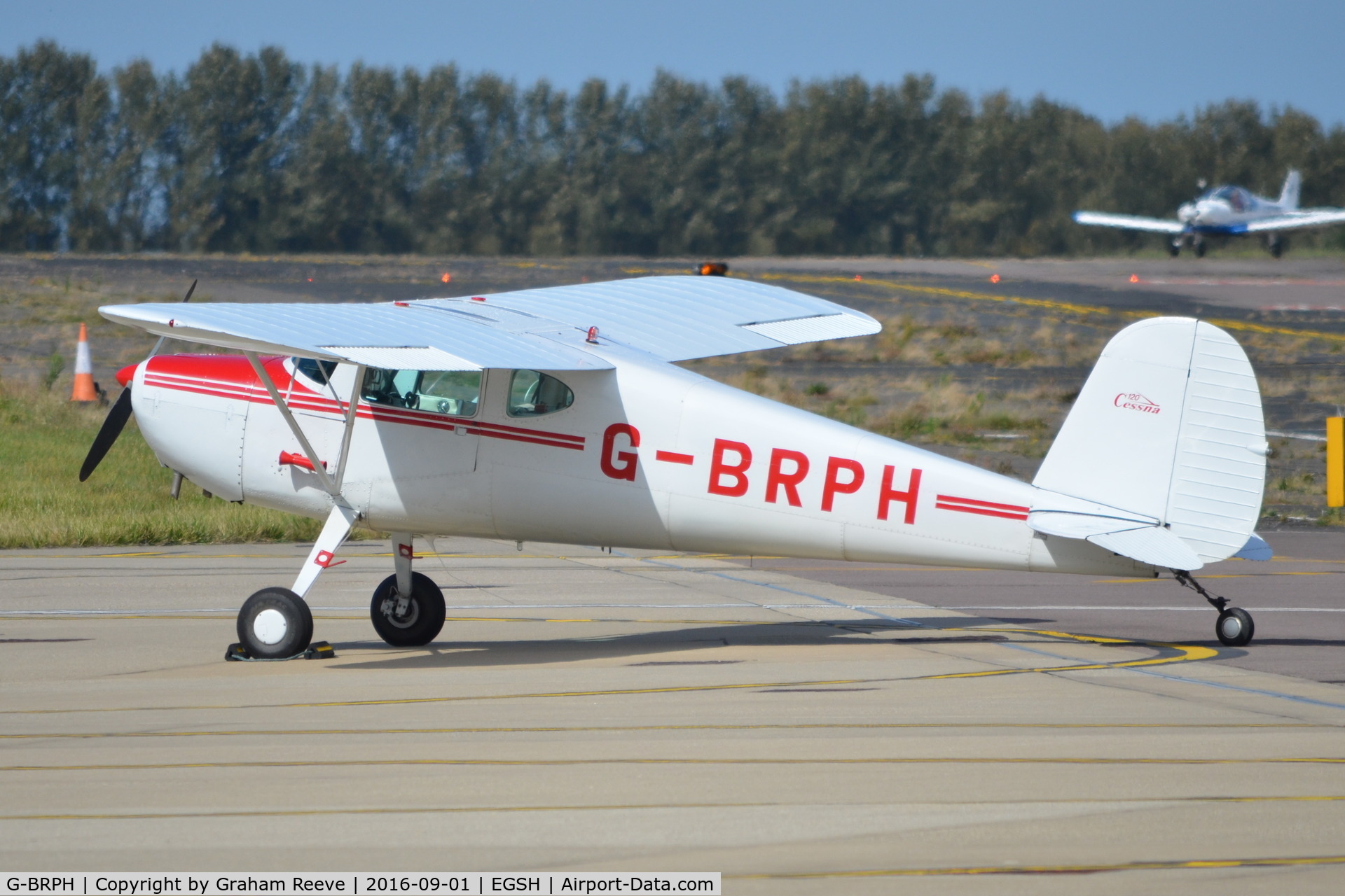 G-BRPH, 1947 Cessna 120 C/N 12137, Parked at Norwich.