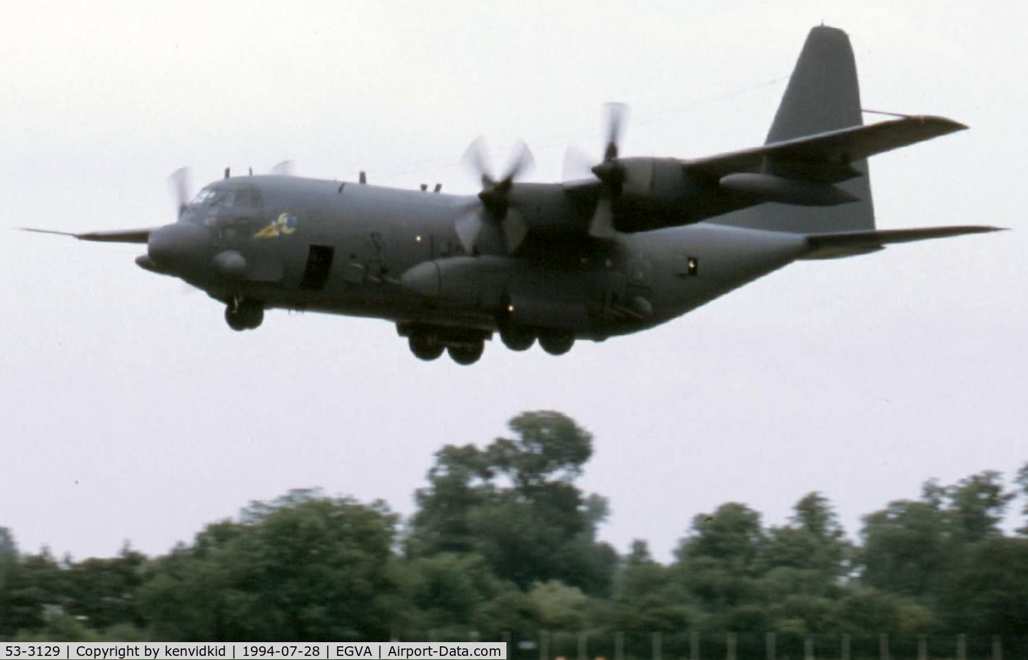 53-3129, 1953 Lockheed AC-130A-LM Hercules C/N 182-3001, US Air Force arriving for RIAT.
