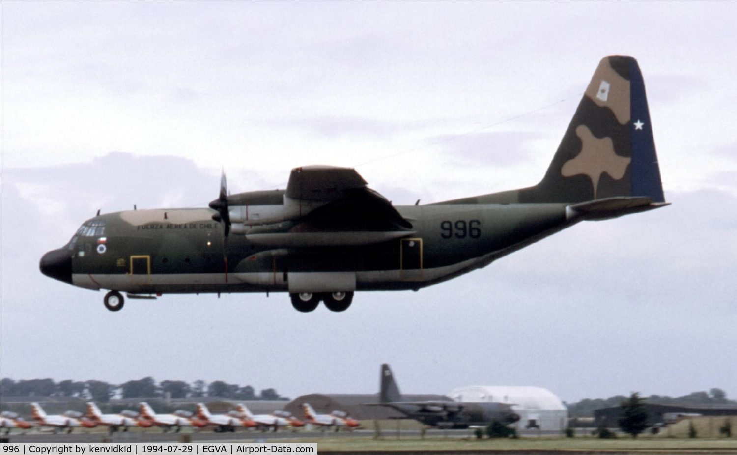 996, 1972 Lockheed C-130H Hercules C/N 382-4496, Chilean Air Force arriving for RIAT.