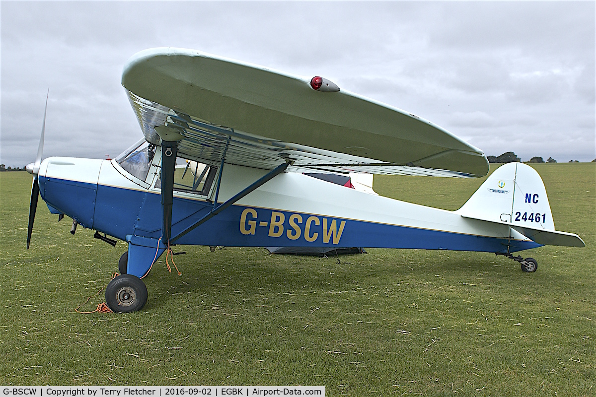 G-BSCW, 1941 Taylorcraft BC-65 C/N 1798, At 2016 LAA Rally at Sywell