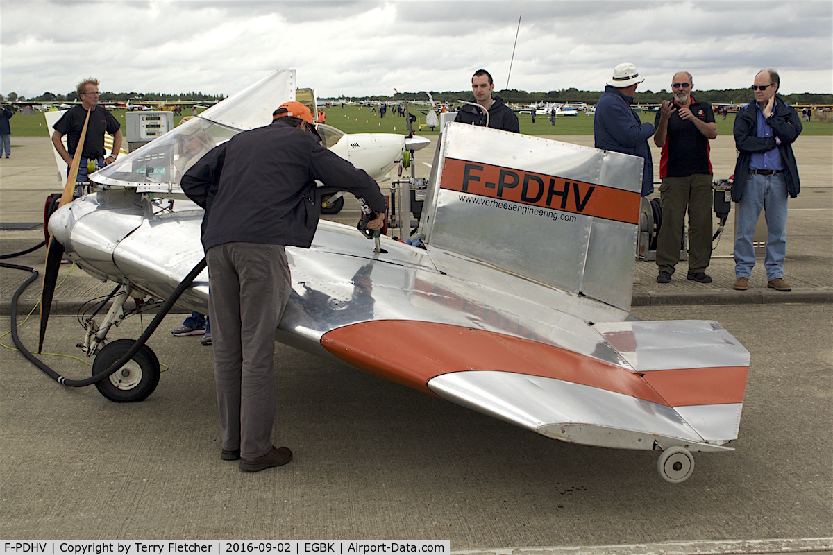 F-PDHV, 2004 Verhees Delta C/N 01, Re-fuelling at 2016 LAA Rally at Sywell
