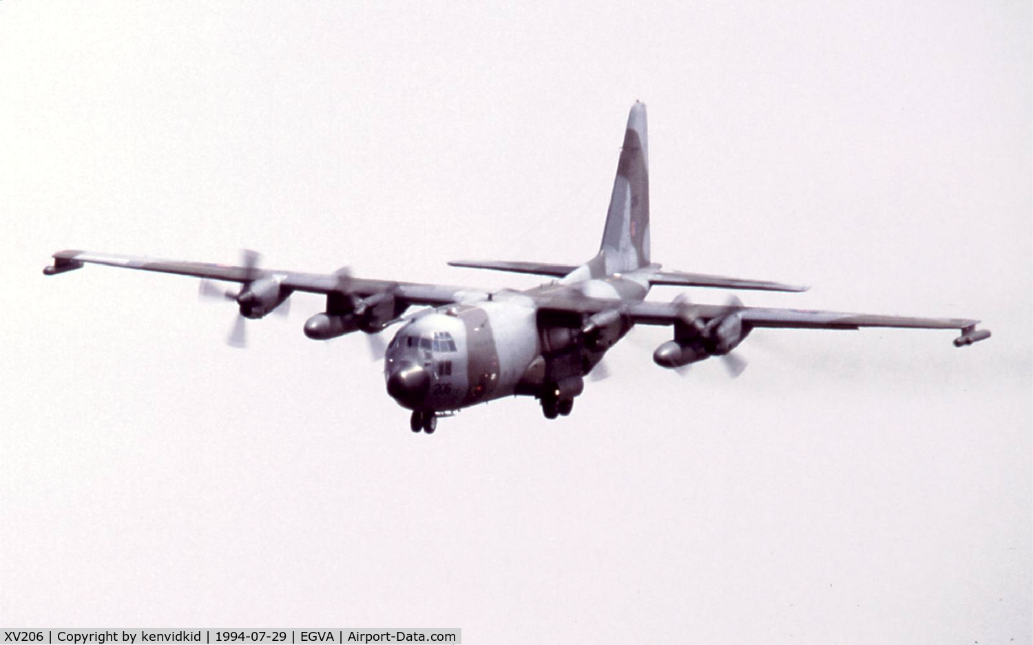 XV206, Lockheed C-130K Hercules C.1 C/N 382-4231, Royal Air Force arriving at RIAT.