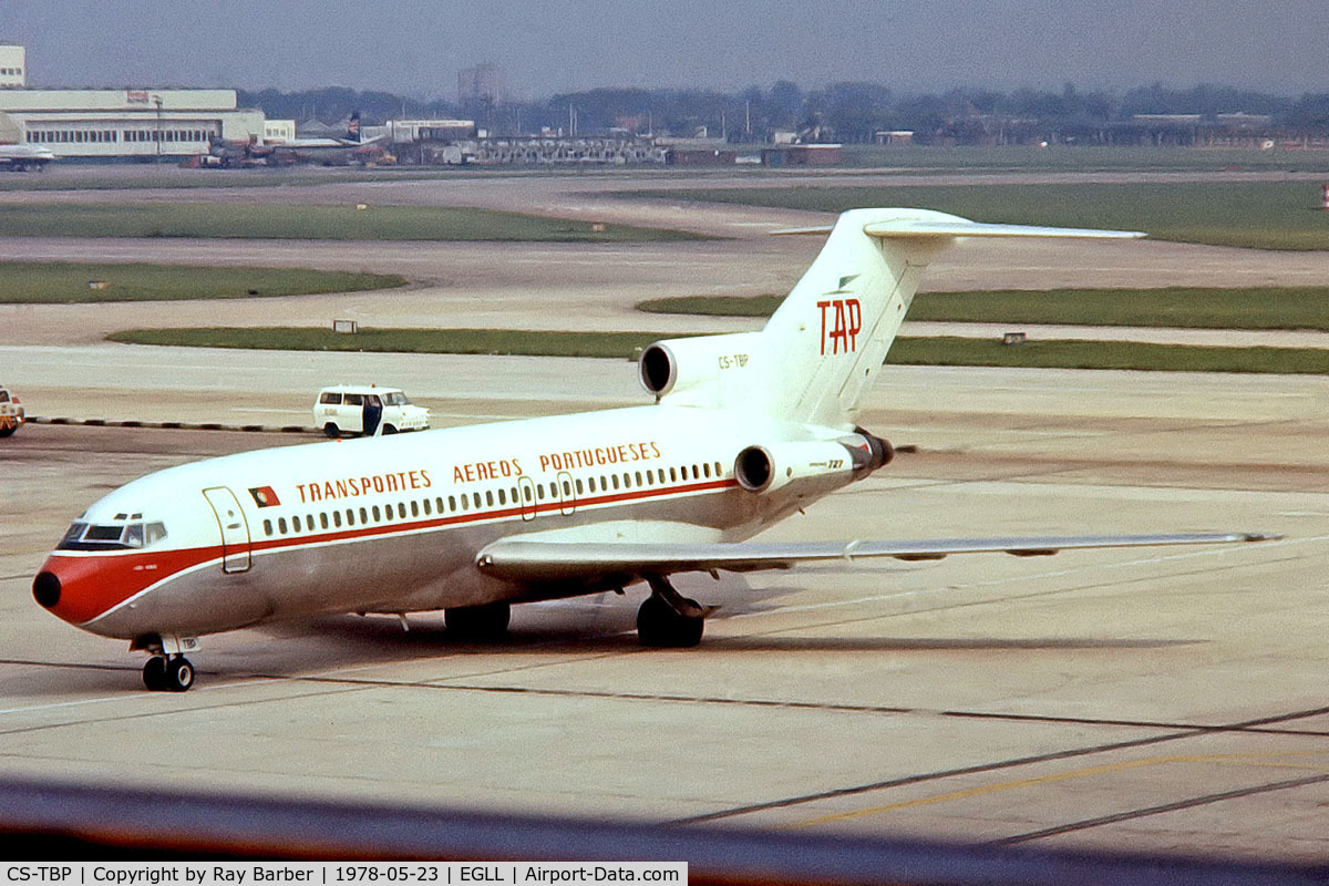 CS-TBP, 1971 Boeing 727-82 C/N 20489, Boeing 727-82 [20489] (TAP Air Portugal) Heathrow~G 23/05/1978. From a slide.