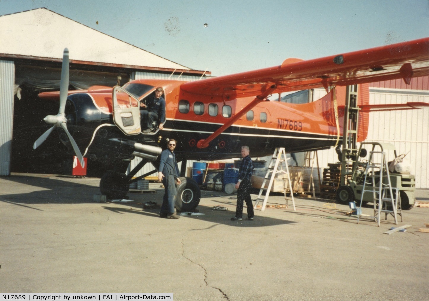 N17689, 1961 De Havilland Canada DHC-3 Otter Otter C/N 431, My dad, Bob Desrochers (at far right), was head mechanic at Wright Air Service when this photo was taken. He passed away this spring. I'm his son Jim.